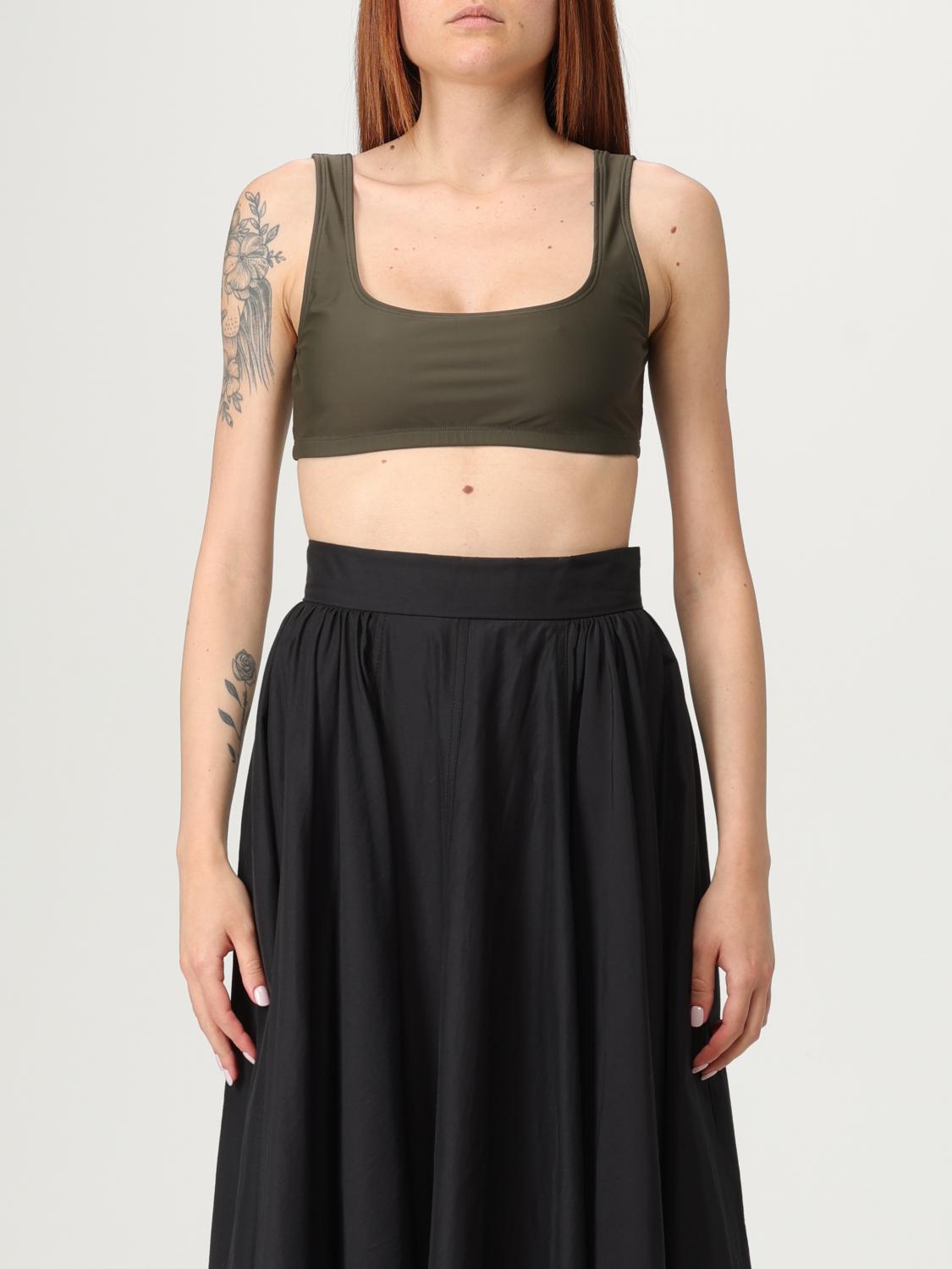 THE ANDAMANE TOP: Top cropped Andamane in jersey , Marrone - Img 1