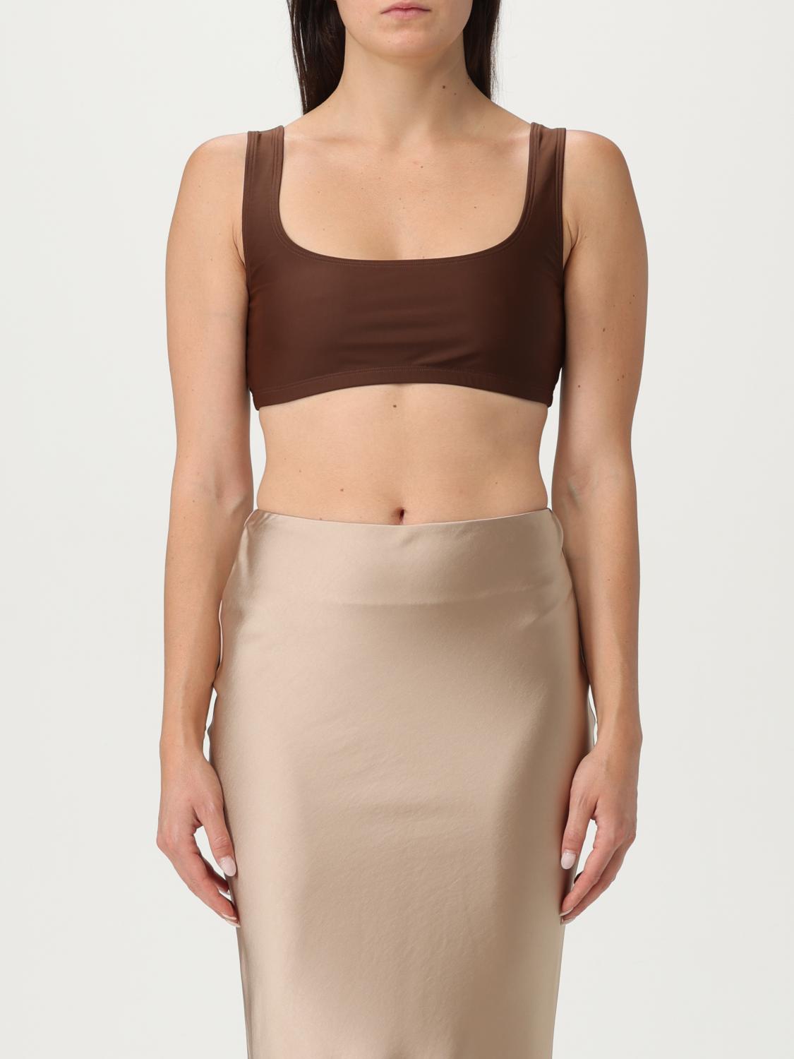 THE ANDAMANE TOP: Top cropped Andamane in jersey , Caffe - Img 1
