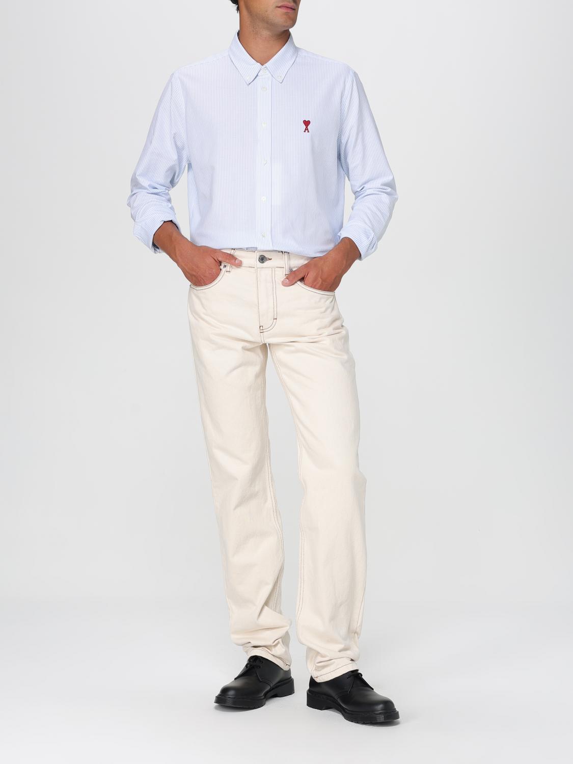 AMI PARIS JEANS: Jeans men Ami Paris, Beige - Img 2