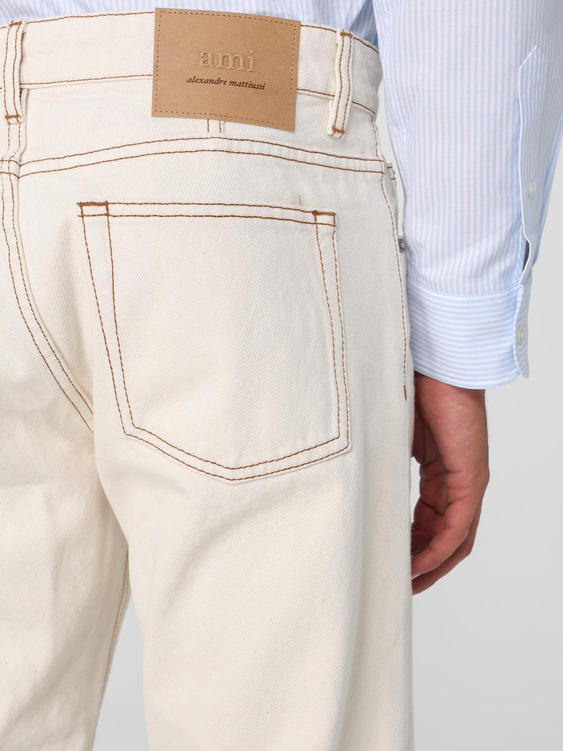 AMI PARIS JEANS: Jeans men Ami Paris, Beige - Img 4