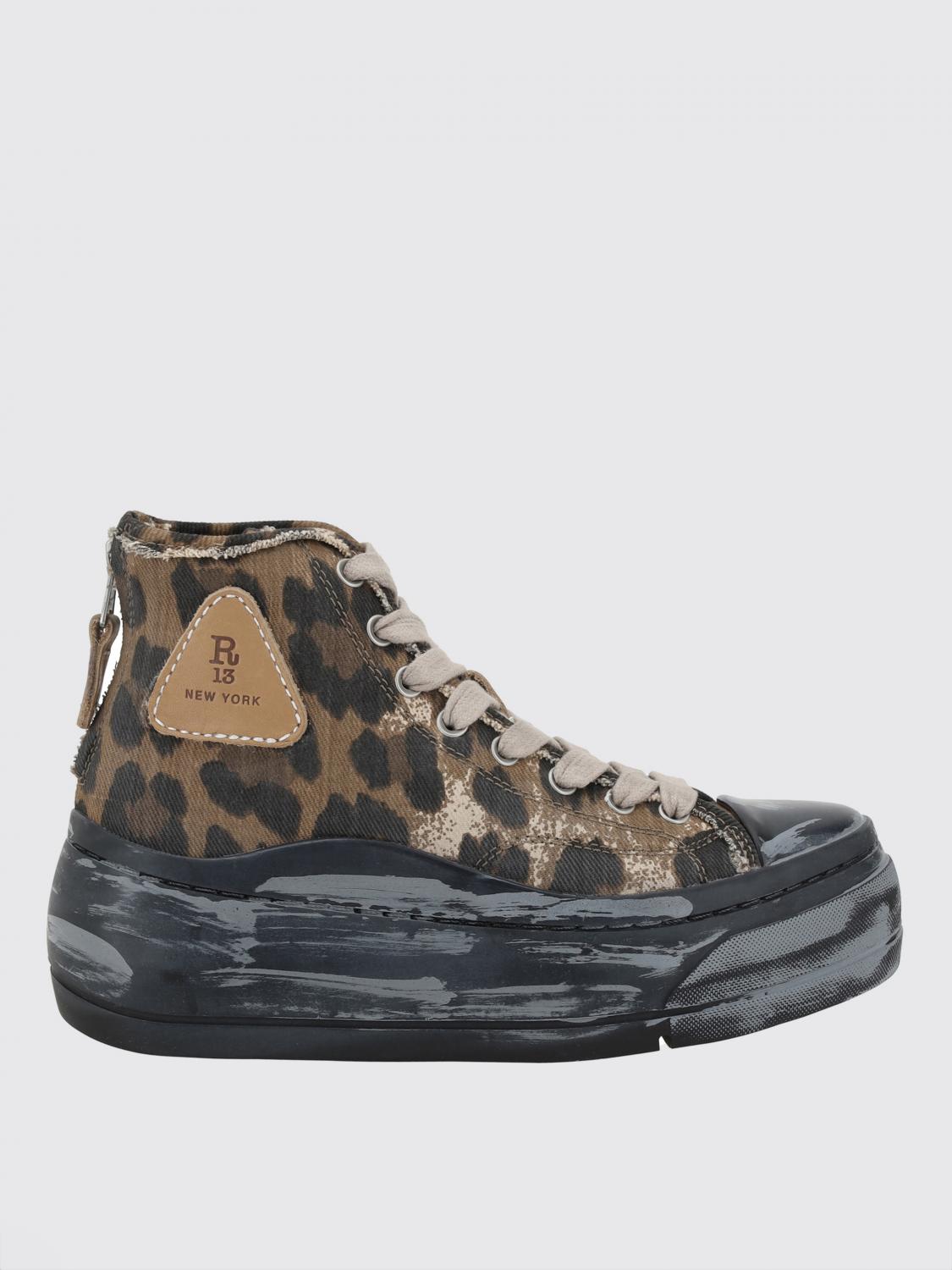 R13 SNEAKERS: Sneakers Kurt R13 in canvas , Marrone - Img 1