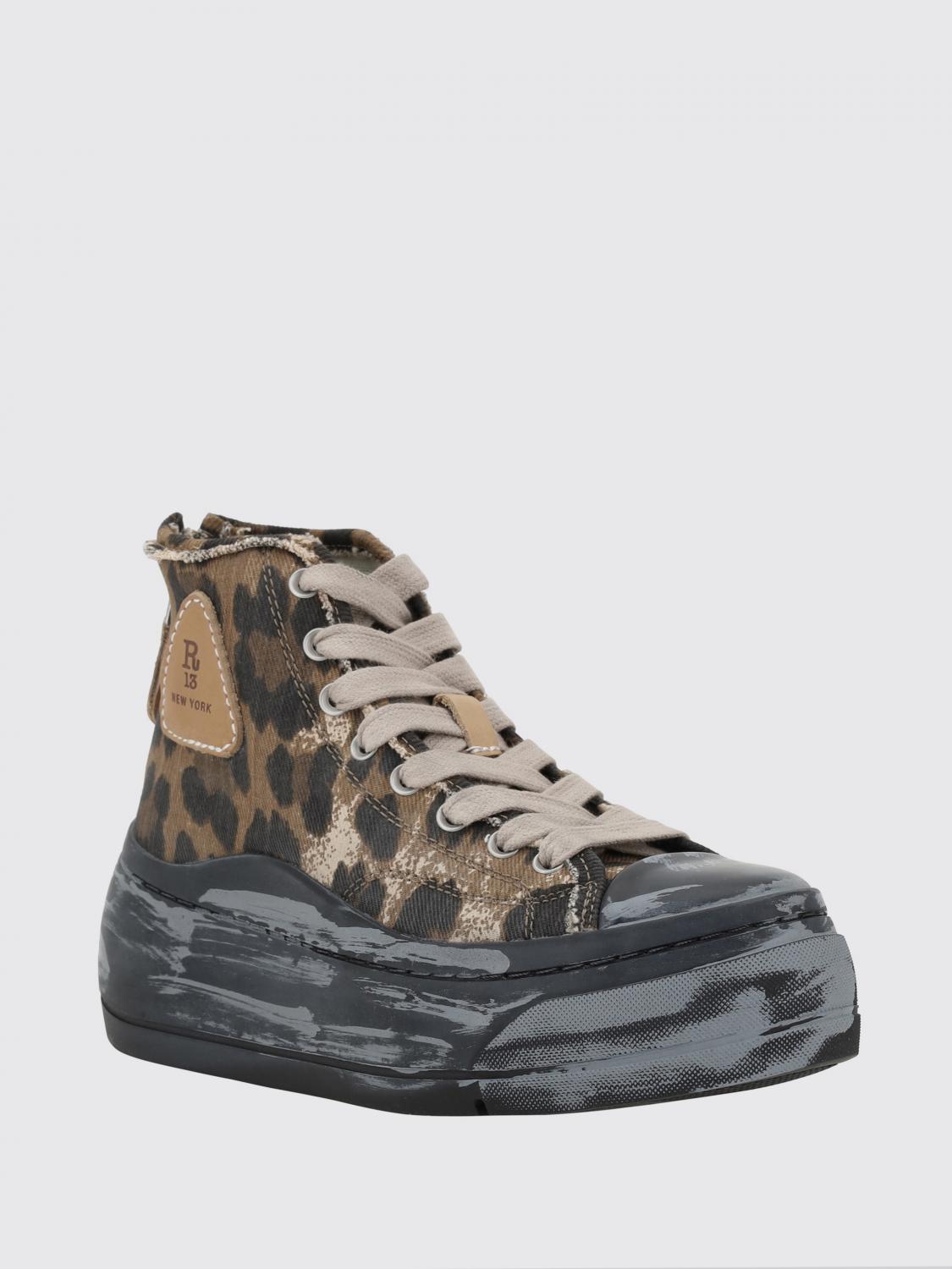 R13 SNEAKERS: Sneakers Kurt R13 in canvas , Marrone - Img 2