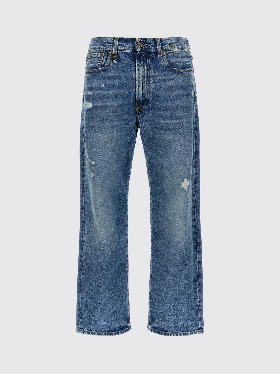 R13 VAQUEROS: Jeans rectos R13 de denim, Azul Oscuro - Img 1
