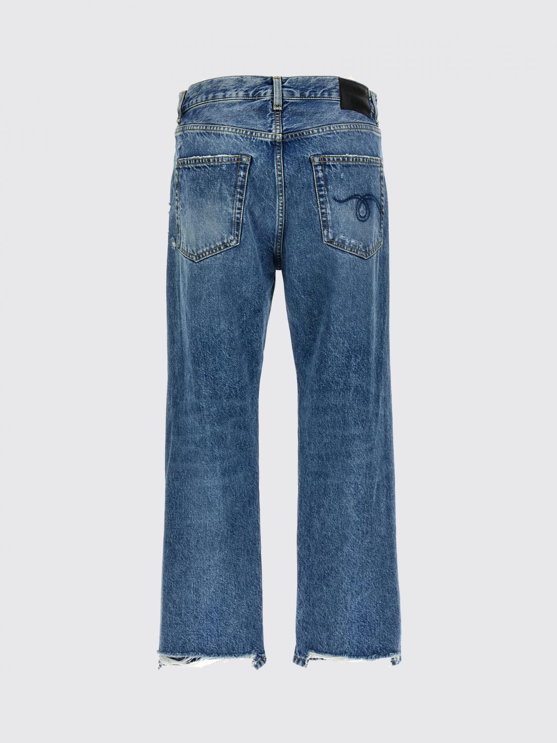 R13 VAQUEROS: Jeans rectos R13 de denim, Azul Oscuro - Img 2