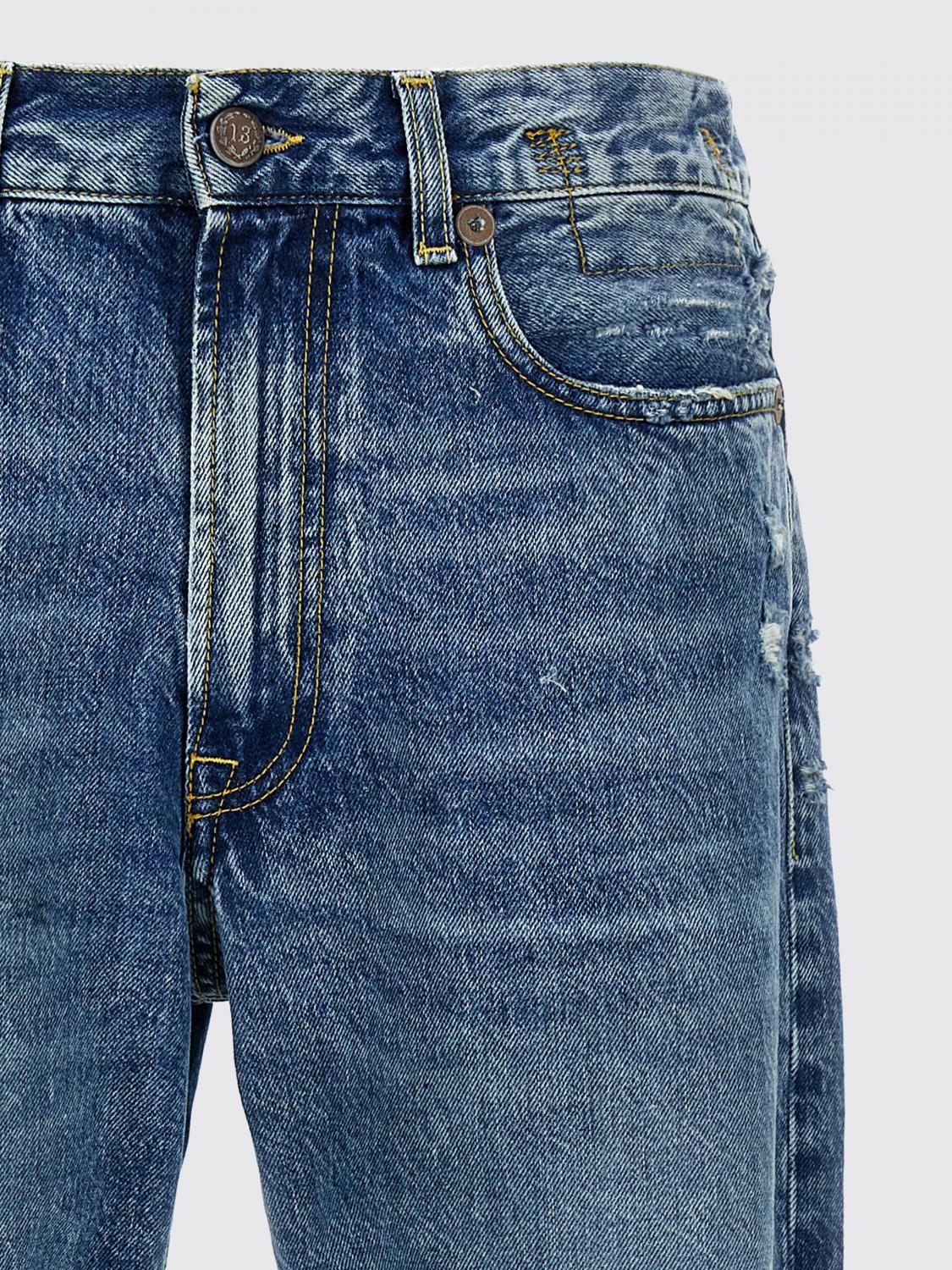 R13 VAQUEROS: Jeans rectos R13 de denim, Azul Oscuro - Img 3
