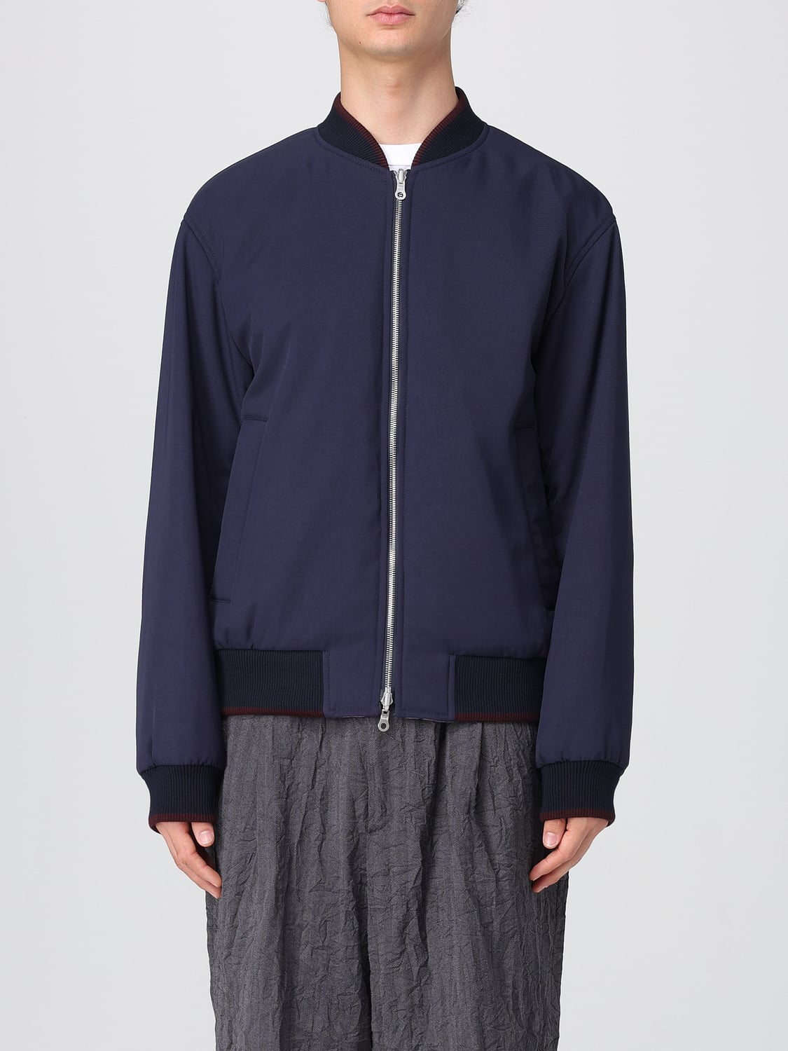 DRIES VAN NOTEN GIACCA: Bomber Dries Van Noten in cotone reversibile , Blue - Img 1