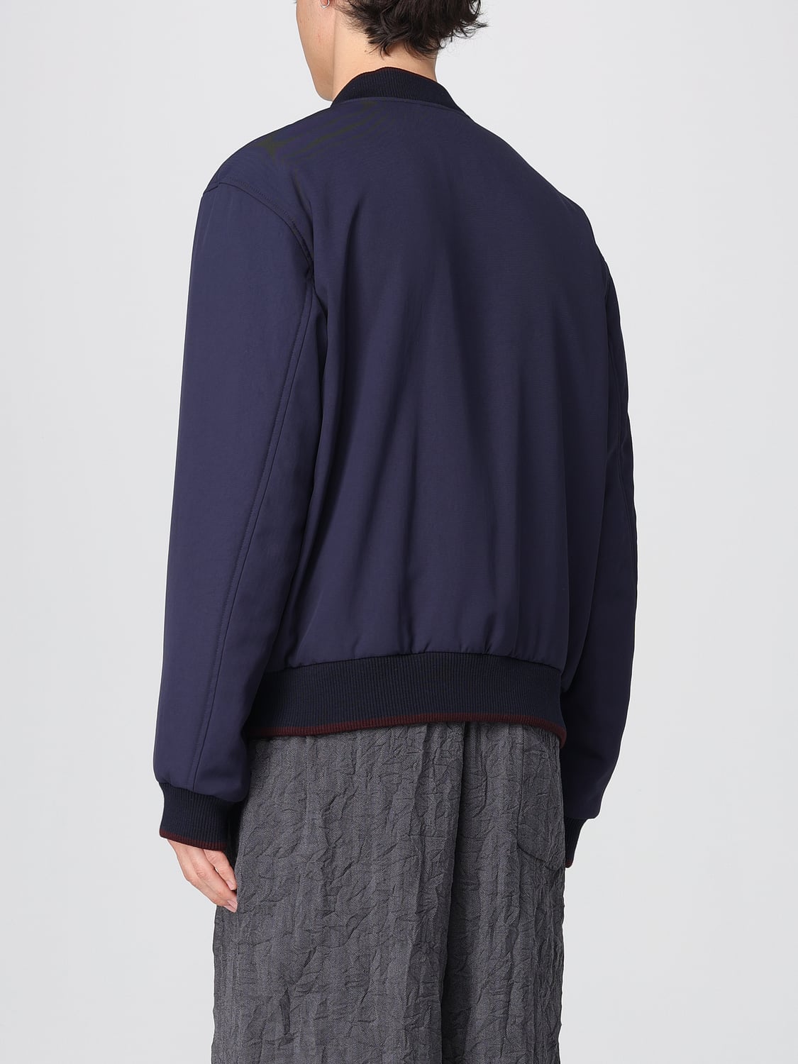 DRIES VAN NOTEN GIACCA: Bomber Dries Van Noten in cotone reversibile , Blue - Img 3