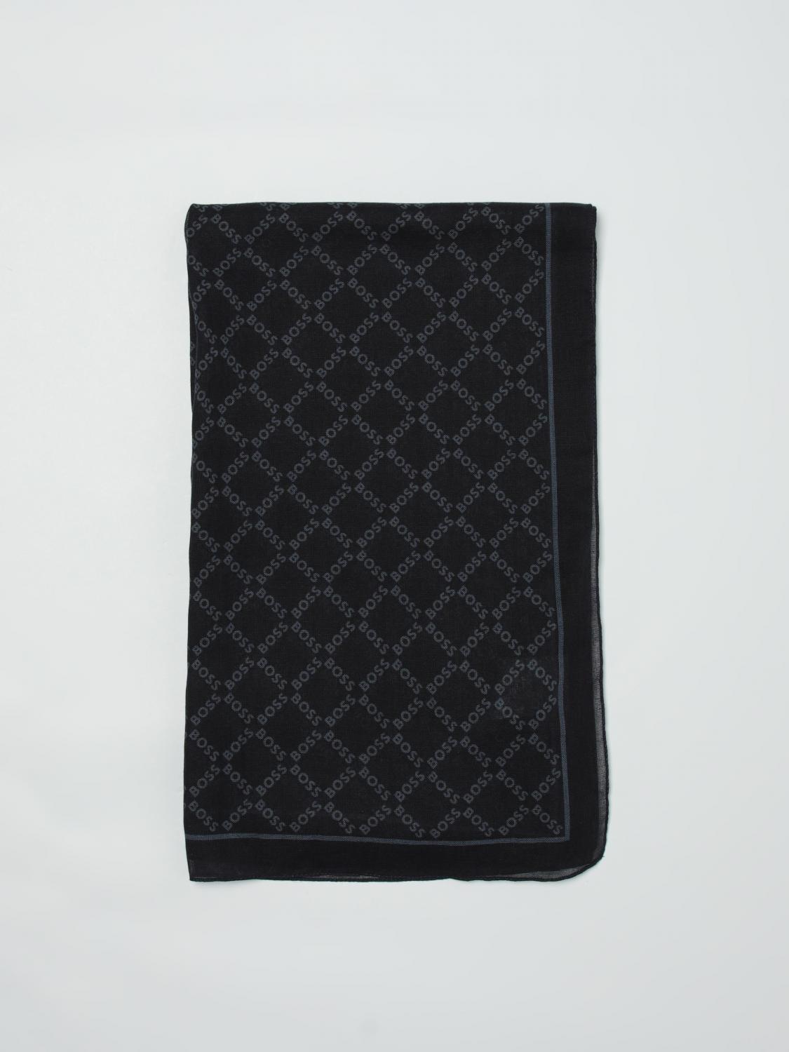 BOSS SCIARPA: Sciarpa Boss in cotone con logo all over , Blue - Img 1