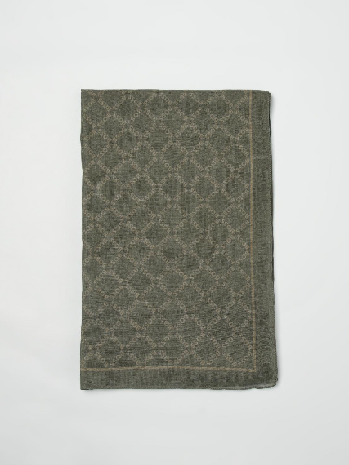 BOSS SCIARPA: Sciarpa Boss in cotone con logo all over , Verde - Img 1