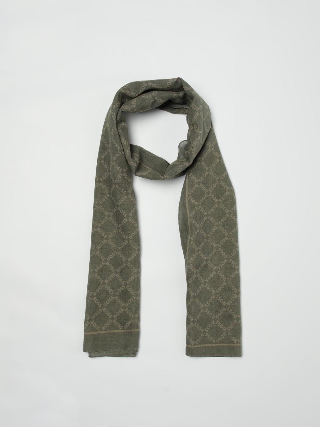 BOSS SCIARPA: Sciarpa Boss in cotone con logo all over , Verde - Img 2
