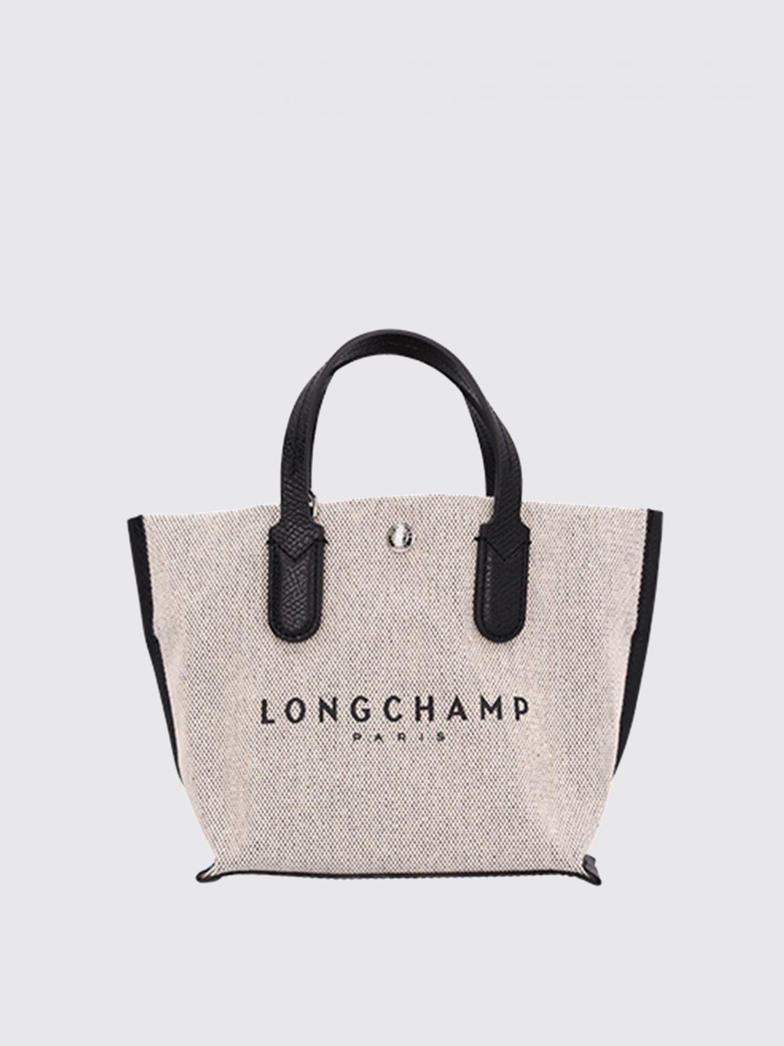 Longchamp Essential XS Tote Bag in Canvas and Leather - White