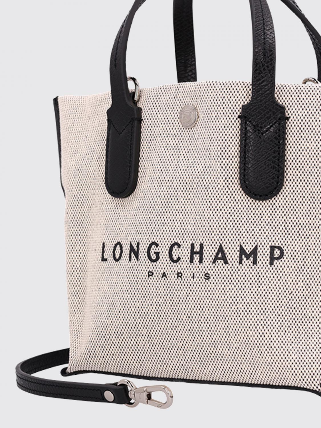 Longchamp Essential XS Tote Bag in Canvas and Leather - White