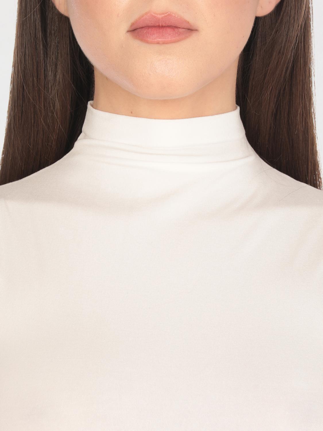 WOLFORD TOP: Body a dolcevita in modal Wolford, Bianco - Img 4