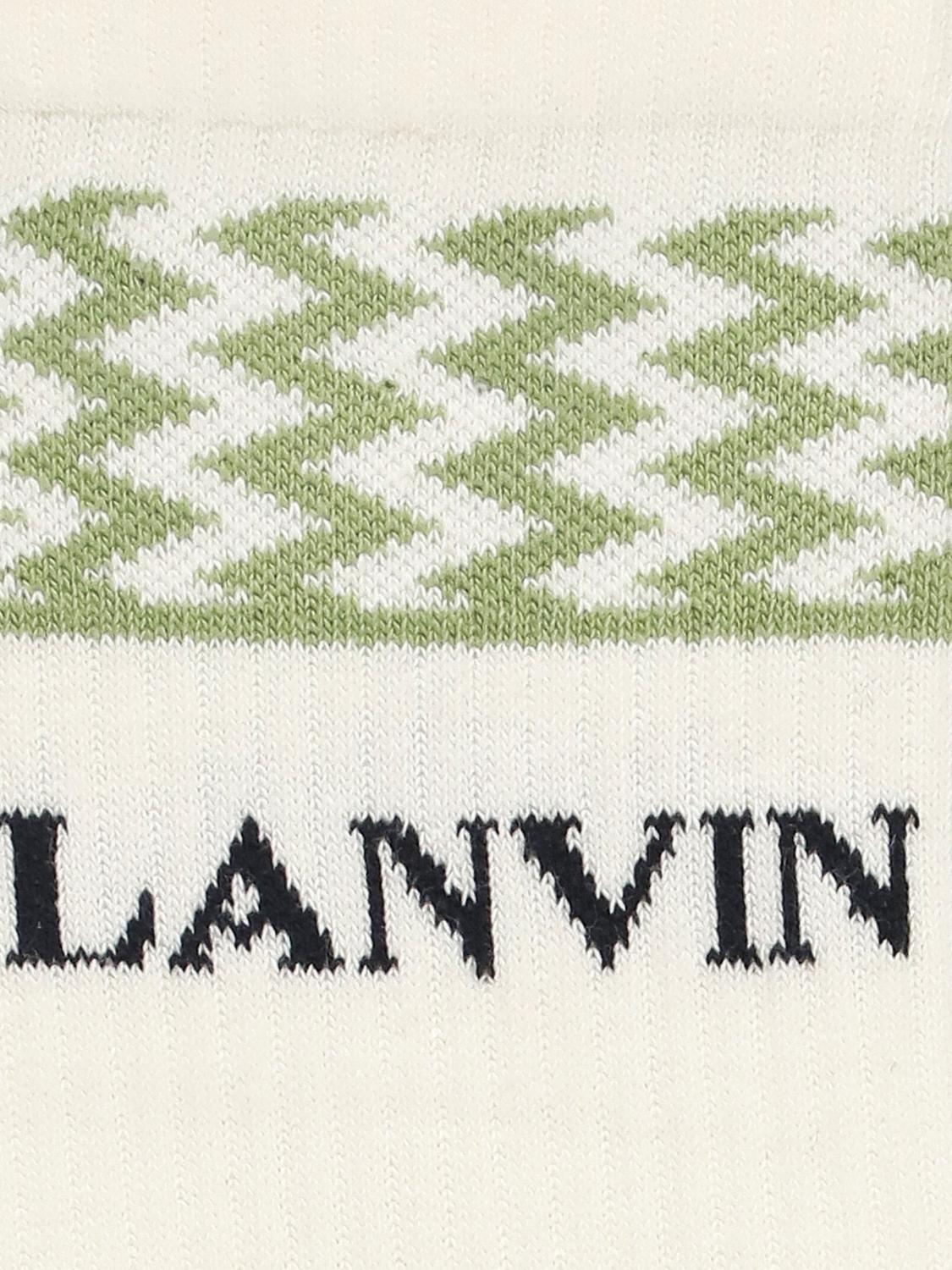 LANVIN CALZE: Calze Lanvin in cotone stretch con logo jacquard , Avorio - Img 3