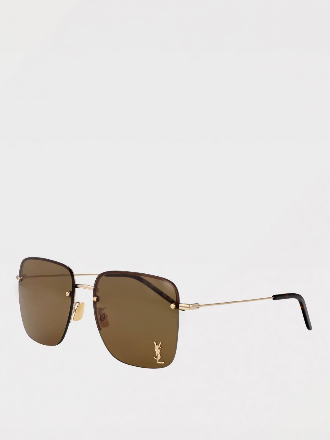 SAINT LAURENT OCCHIALI DA SOLE: Occhiali da sole SL312M Saint Laurent in metallo , Marrone - Img 1