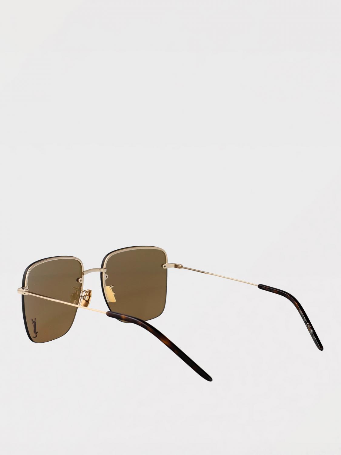 SAINT LAURENT OCCHIALI DA SOLE: Occhiali da sole SL312M Saint Laurent in metallo , Marrone - Img 3