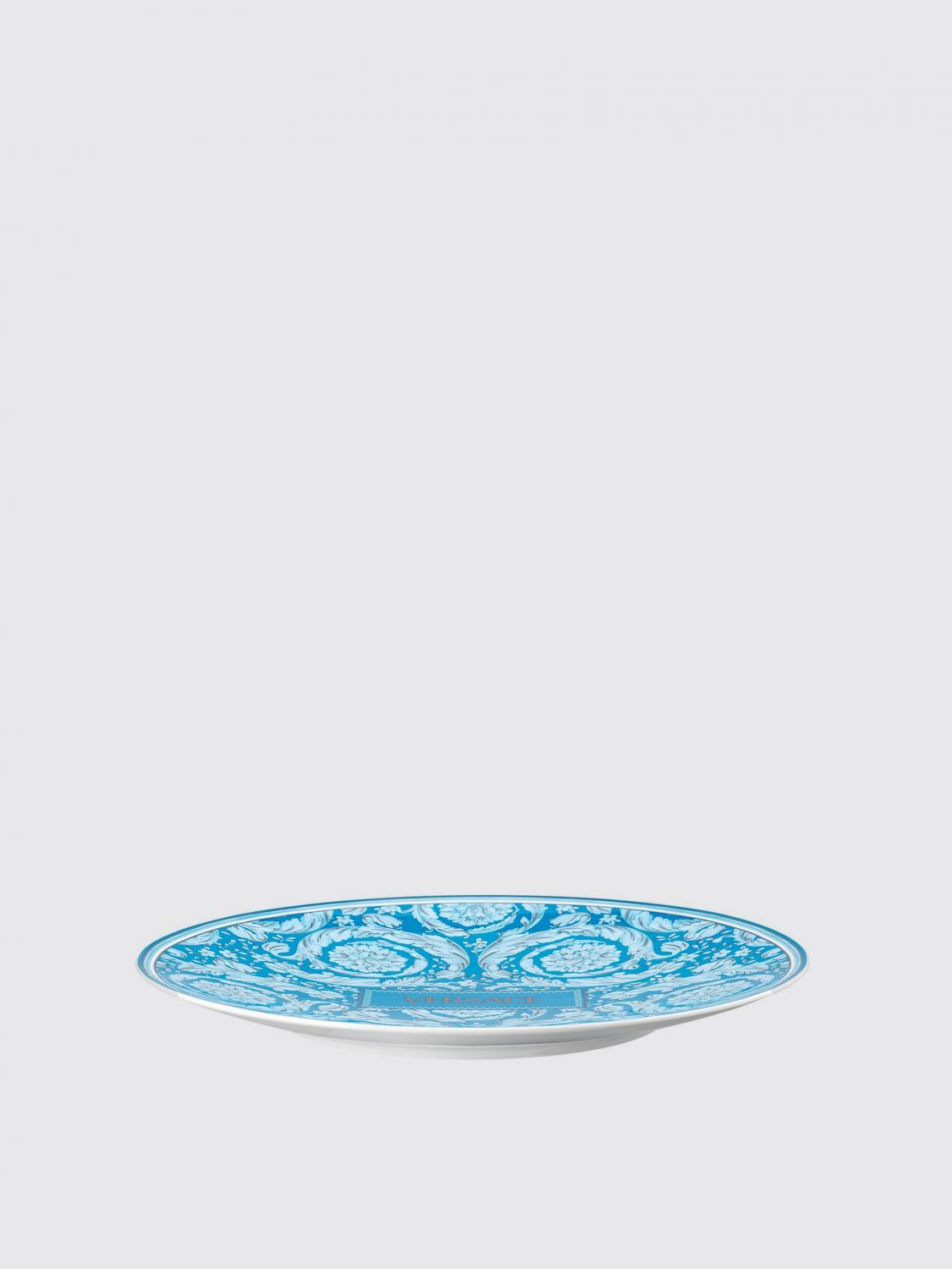 VERSACE HOME PIATTI: Piatto Barocco Teal Rosenthal x Versace Home in porcellana , Azzurro - Img 1