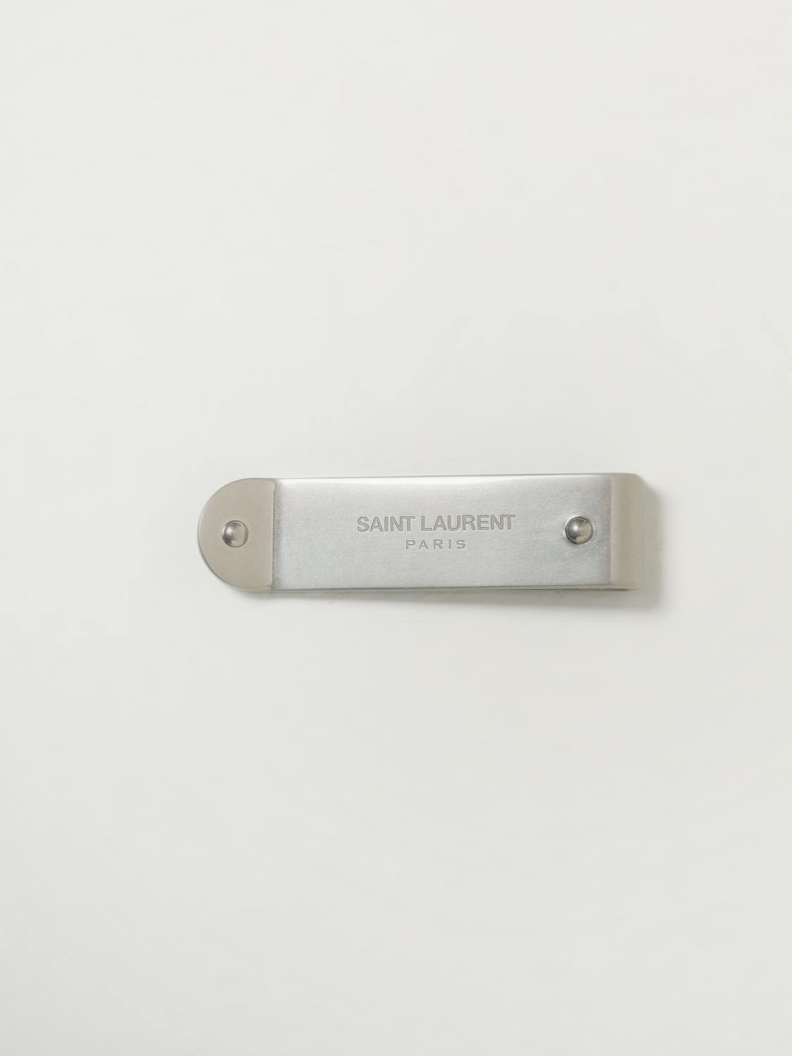 SAINT LAURENT PORTAFOGLIO: Porte-clés homme Saint Laurent, Argent - Img 1