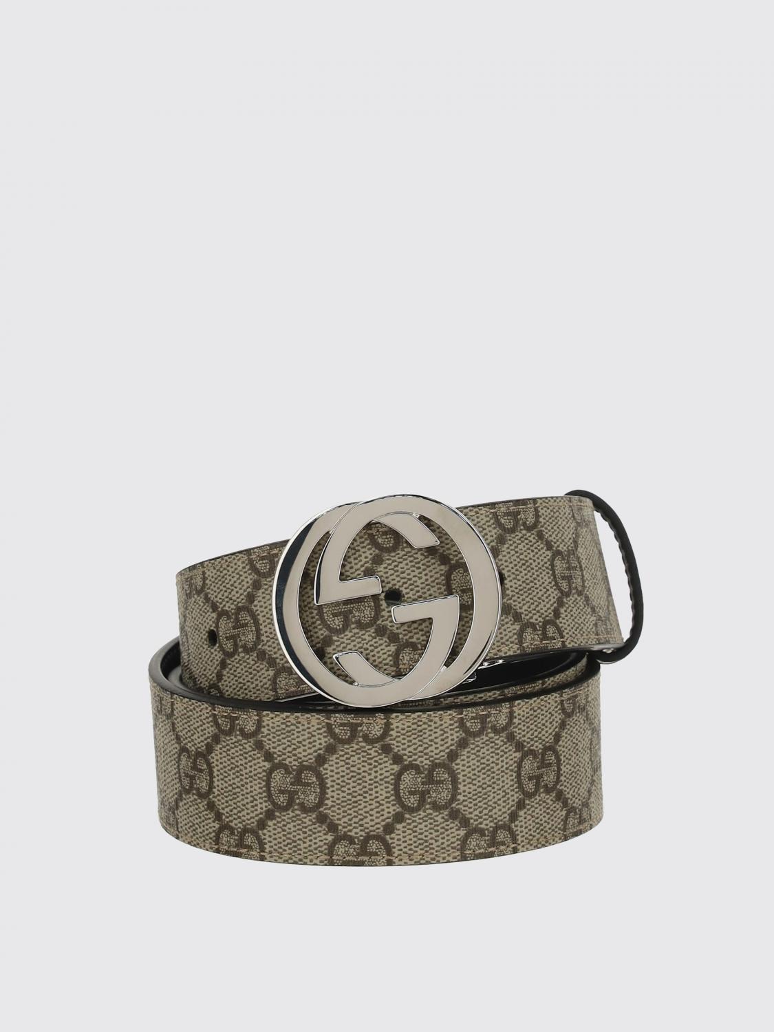 GUCCI 벨트: Gucci 리버서블 코팅 GG 수프림 패브릭 벨트, 브라운 - Img 1