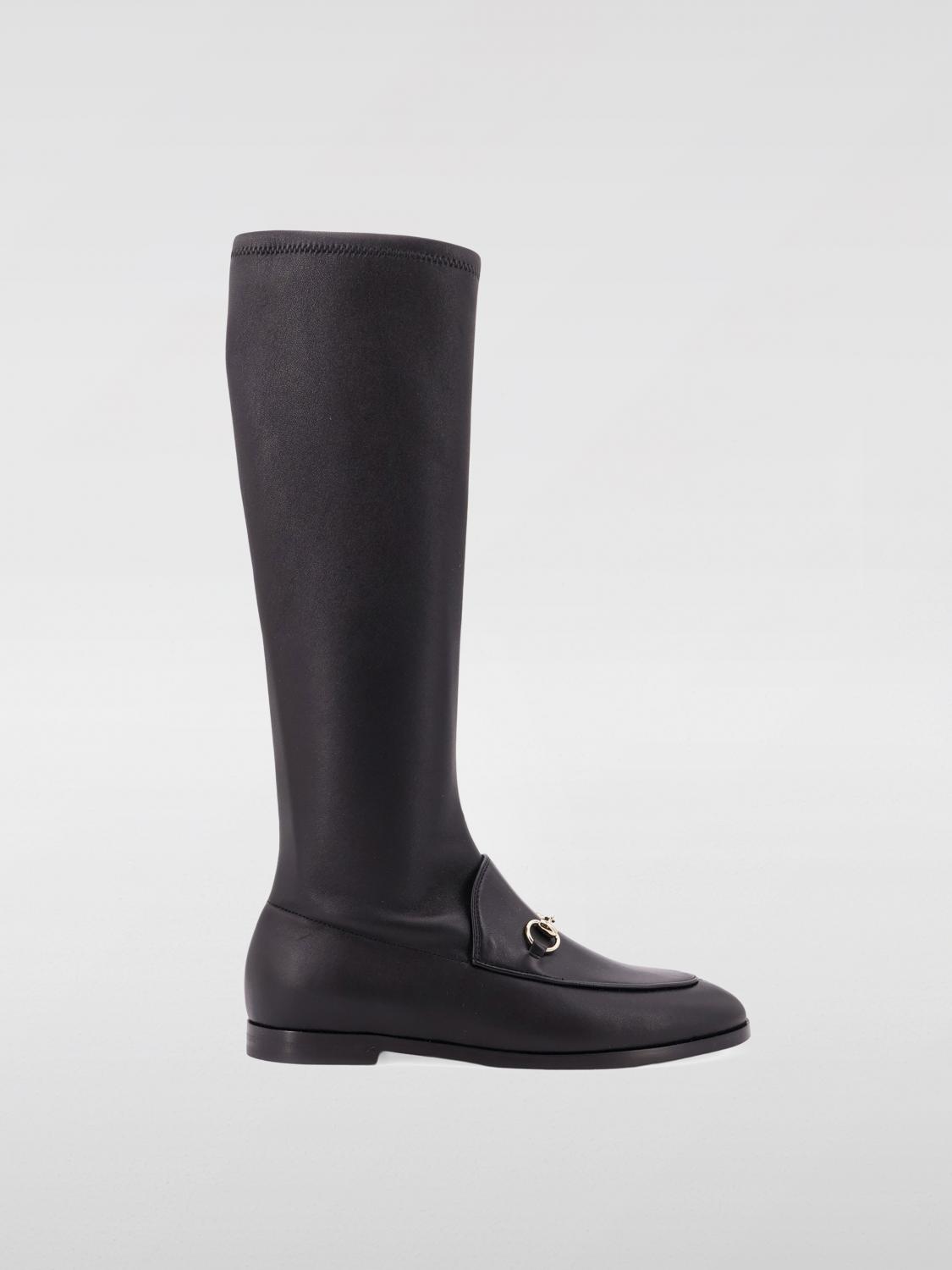 GUCCI STIVALI: Stivale Jordaan Gucci in nappa , Nero - Img 1