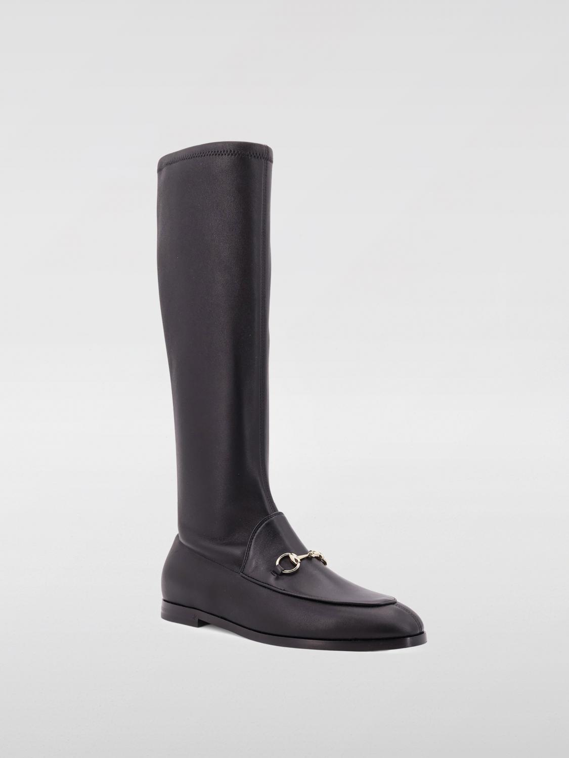 GUCCI STIVALI: Stivale Jordaan Gucci in nappa , Nero - Img 2