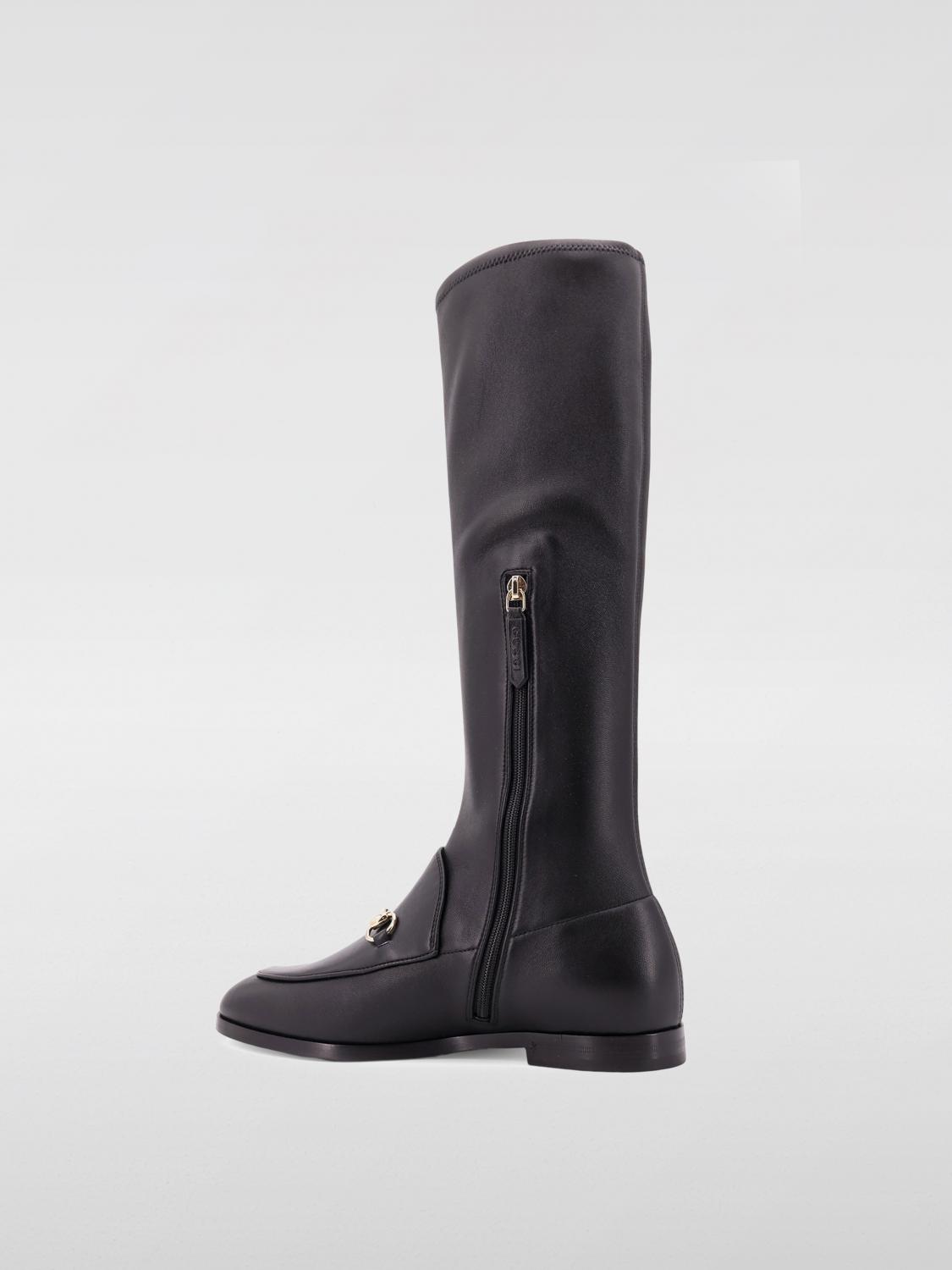 GUCCI STIVALI: Stivale Jordaan Gucci in nappa , Nero - Img 3