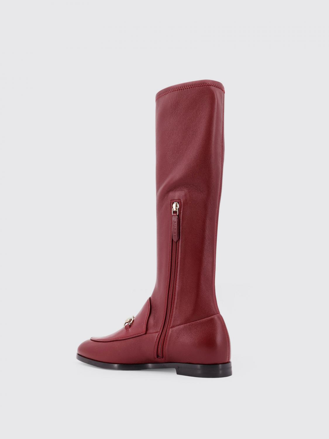 GUCCI STIVALI: Stivale Jordaan Gucci in nappa , Rosso - Img 3