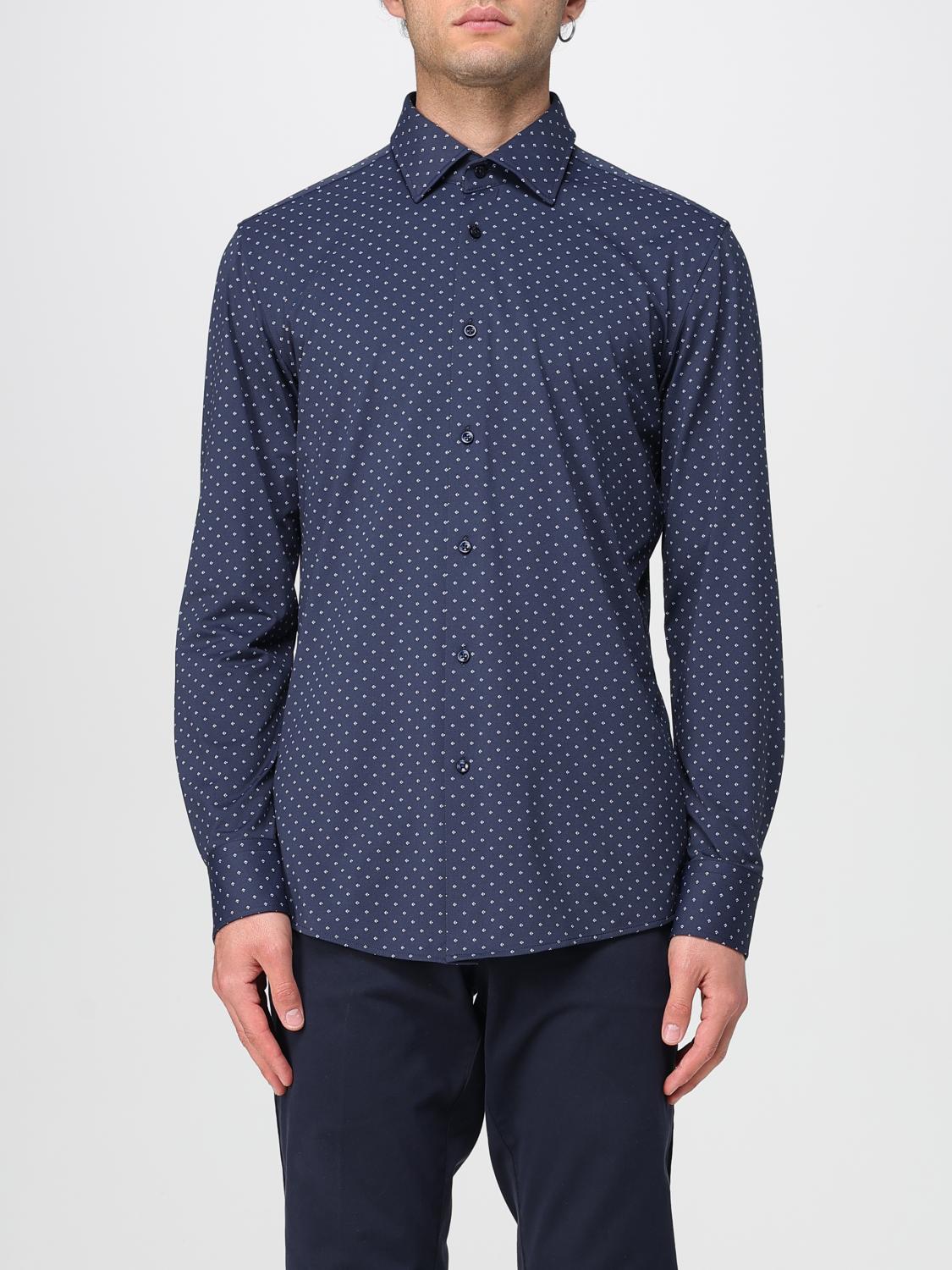 BOSS CAMICIA: Camicia slim fit in tessuto elasticizzato Boss, Blue - Img 1