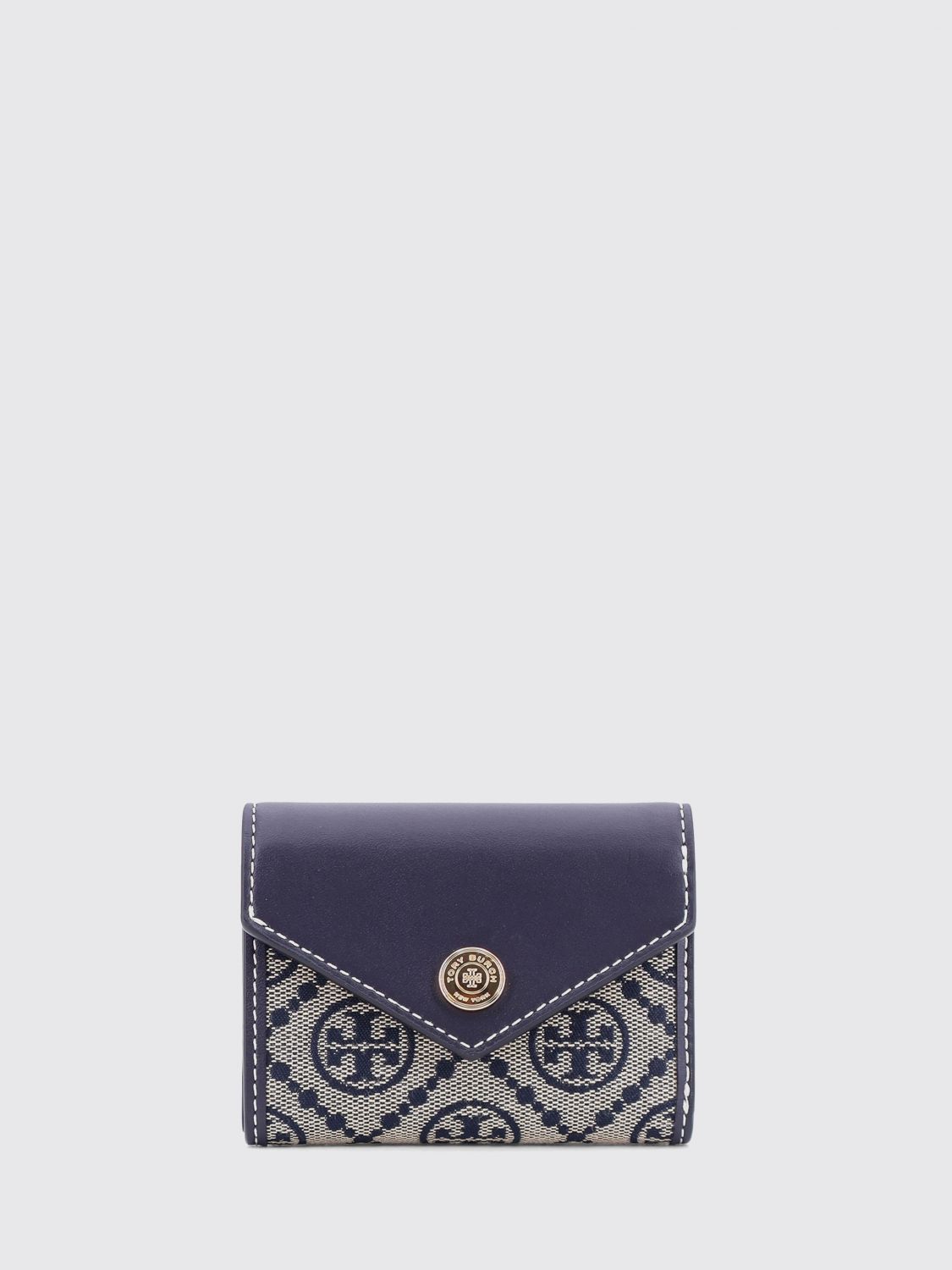 TORY BURCH WALLET: Wallet woman Tory Burch, Gnawed Blue - Img 1