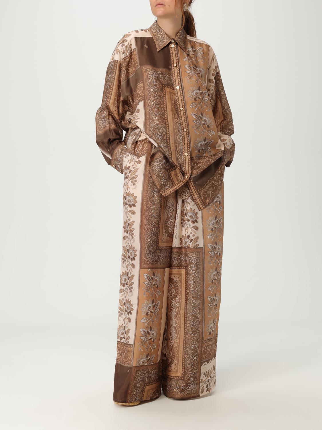 パンツ ZIMMERMANN Woman Pants Brown 3590PSS252 CHCBAN Brown lucky bandana print torusers Zimmermann - women