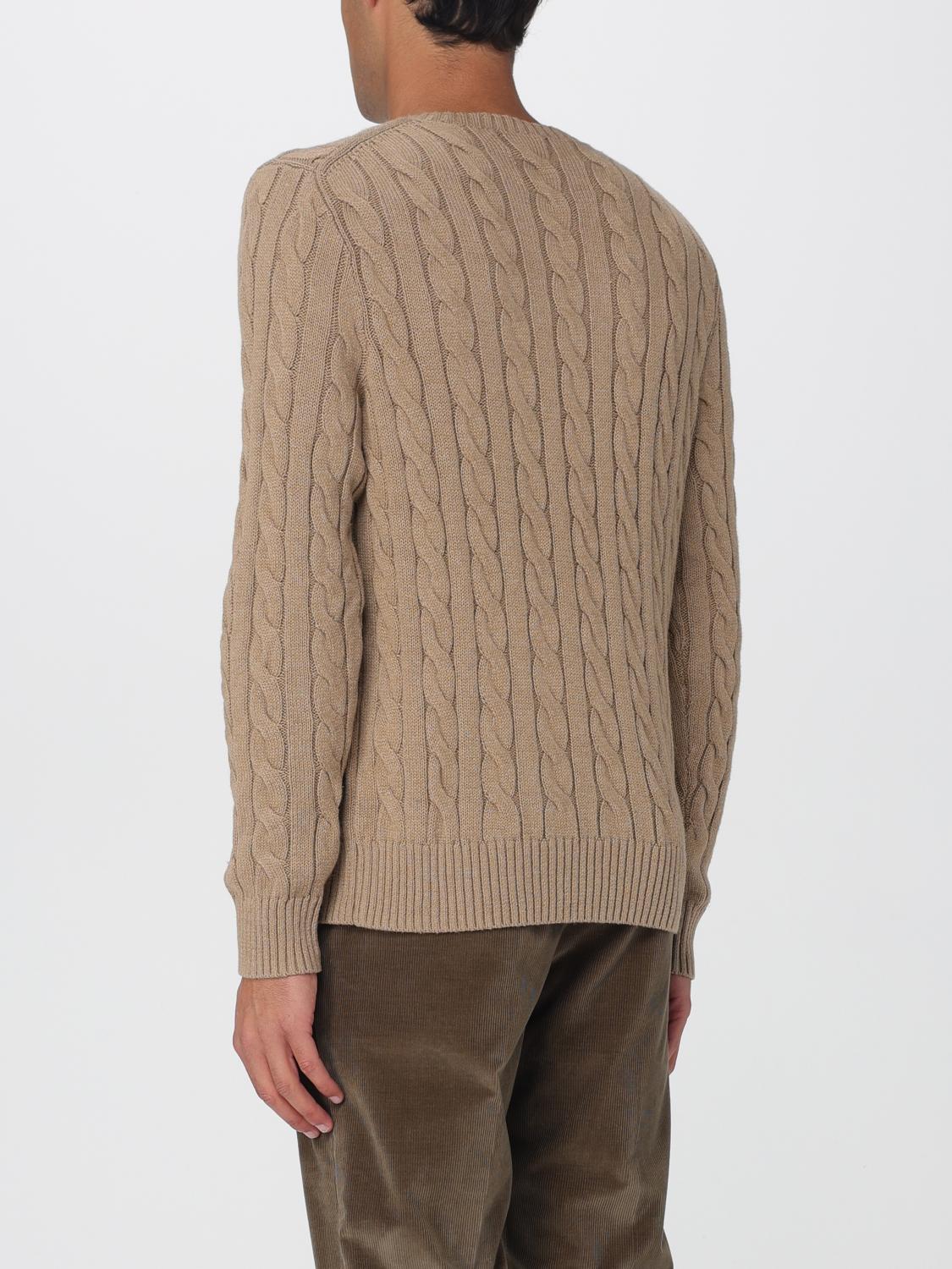 POLO RALPH LAUREN MAGLIA: Maglia a girocollo in cotone intrecciato con logo Pony Polo Ralph Lauren, Sabbia - Img 2