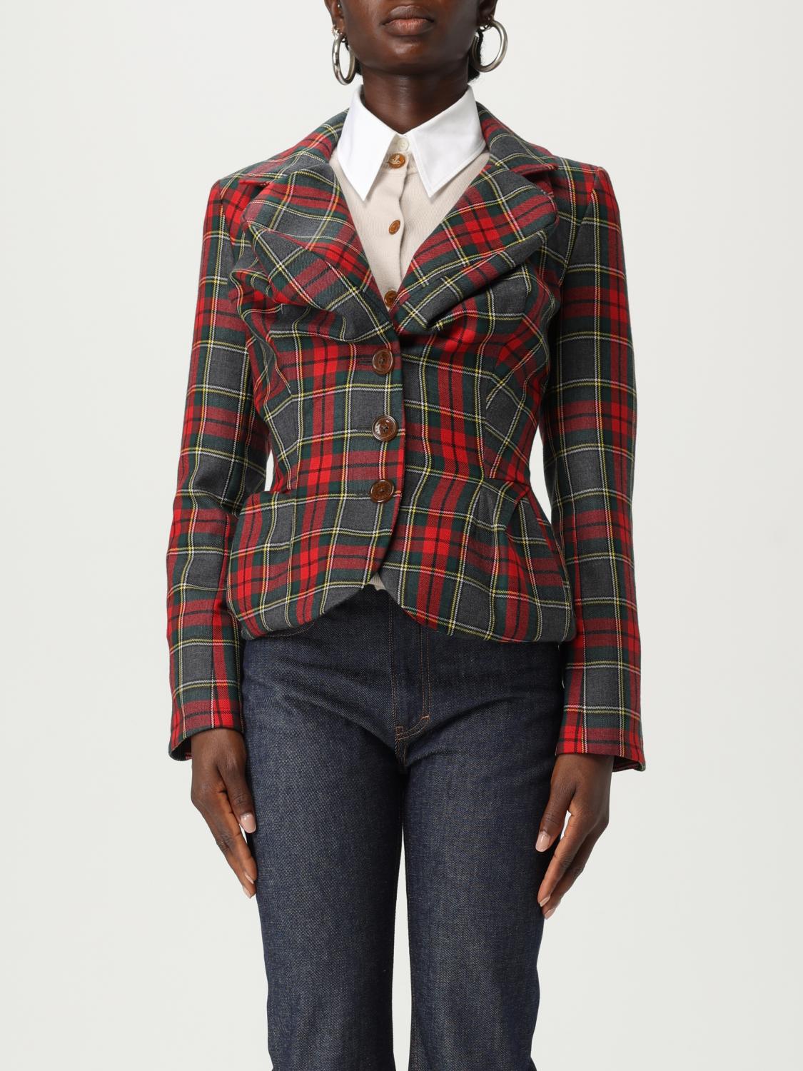 アウターその他 VIVIENNE WESTWOOD Woman Blazer Red 1401007GW0176 H203 Vivienne Westwood Red Label Women's Love Jacket Outer Velour