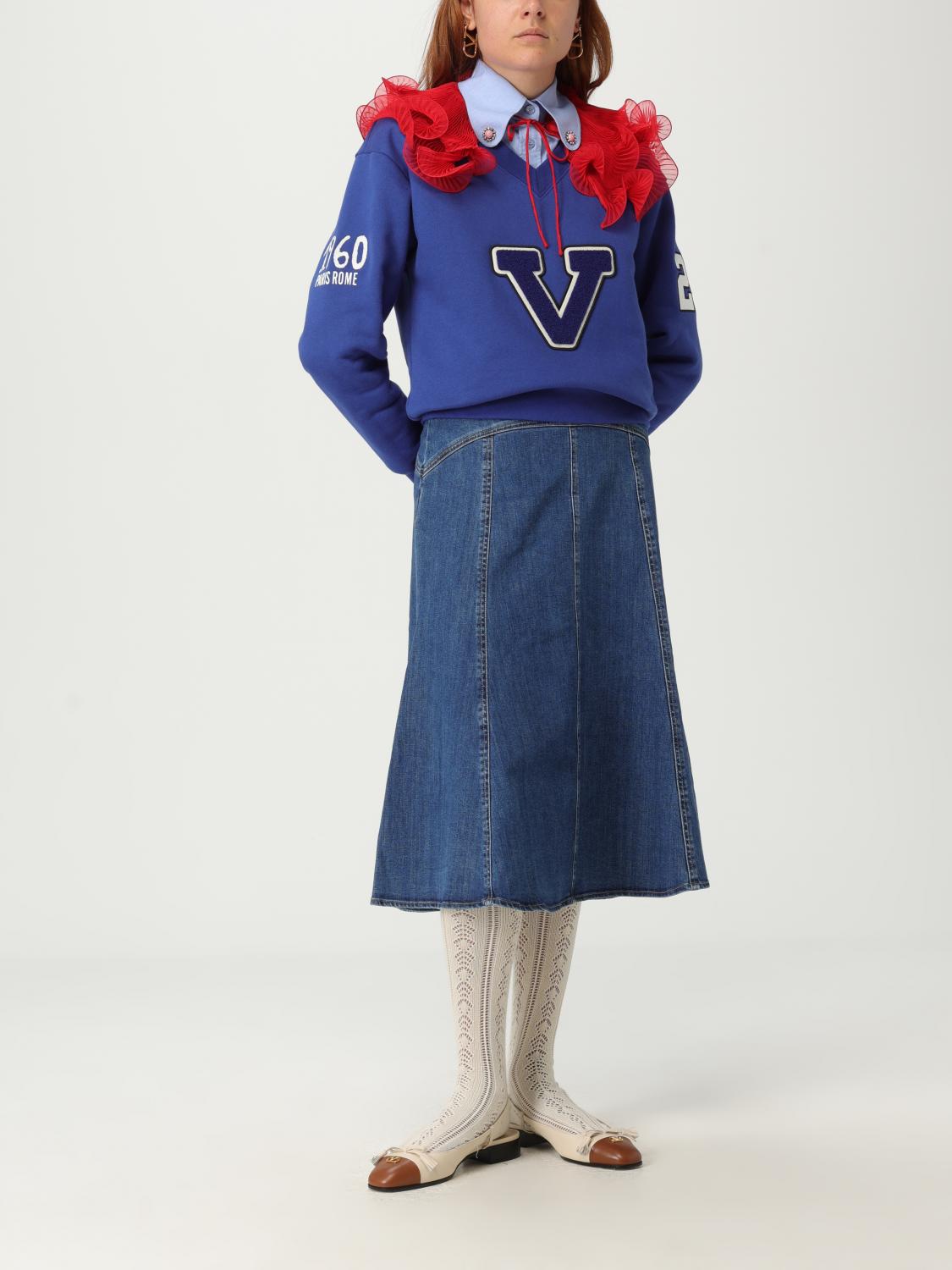 VALENTINO: Sweatshirt woman - Blue | Valentino sweatshirt