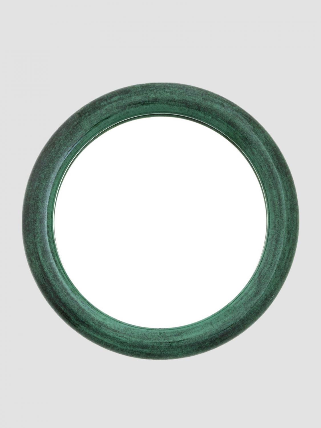 RAAWII SPECCHI: Specchio Duplum Raawii in metallo e vetro, Verde - Img 1