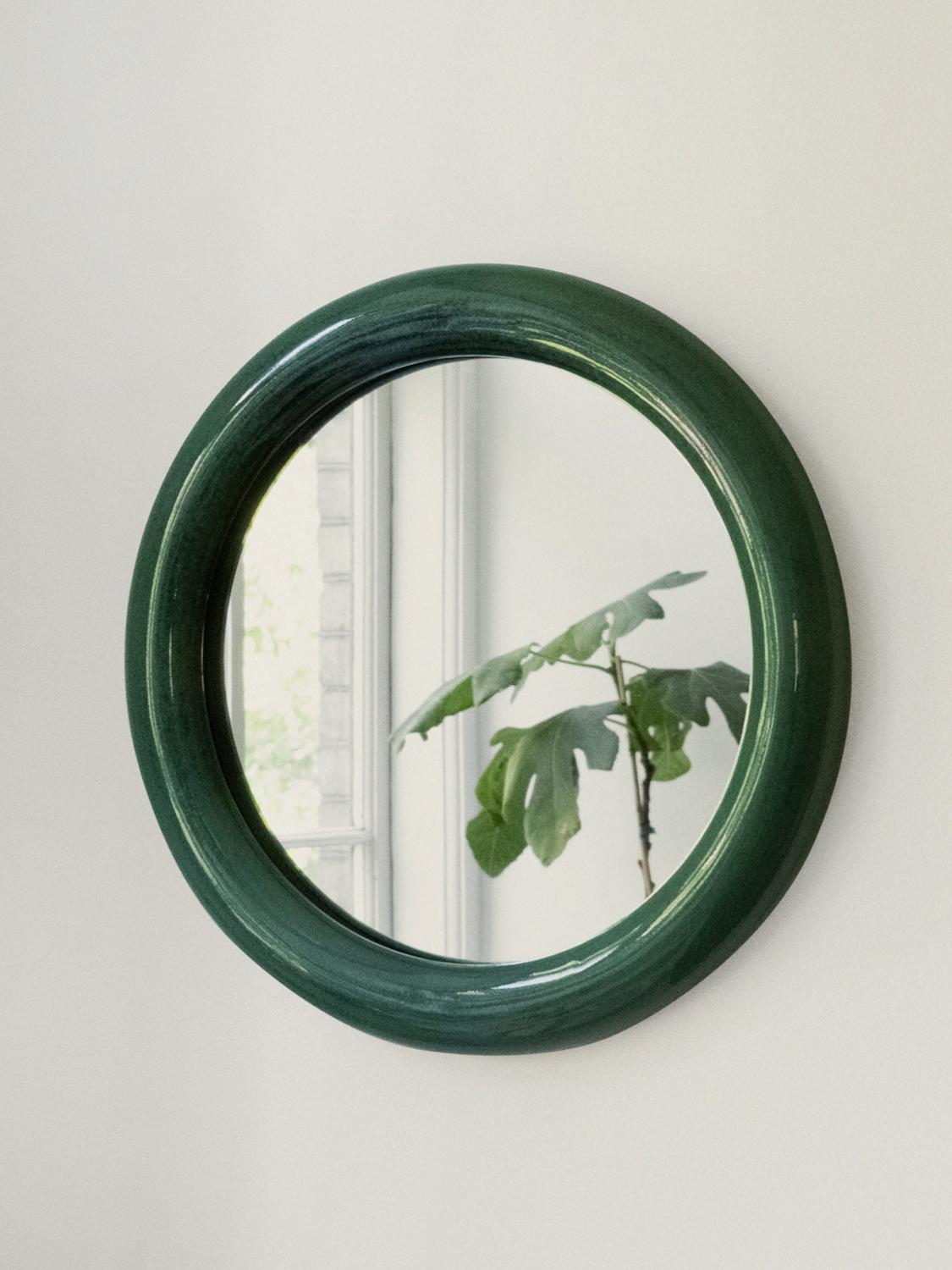 RAAWII SPECCHI: Specchio Duplum Raawii in metallo e vetro, Verde - Img 3