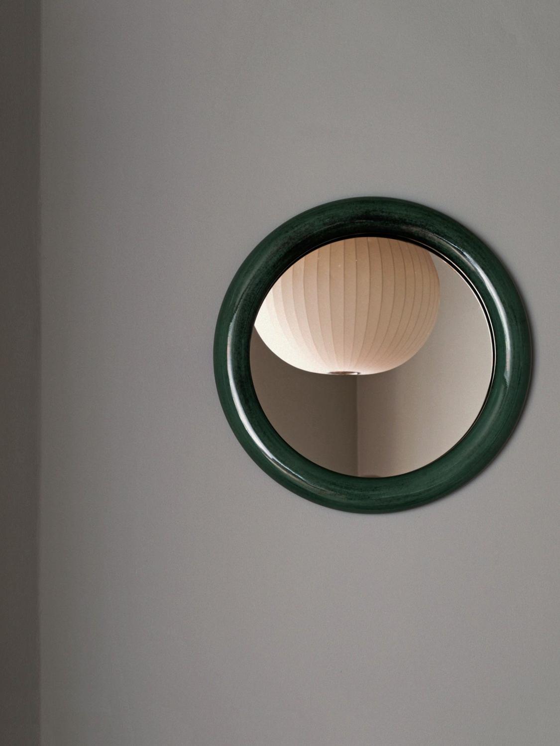 RAAWII SPECCHI: Specchio Duplum Raawii in metallo e vetro, Verde - Img 4