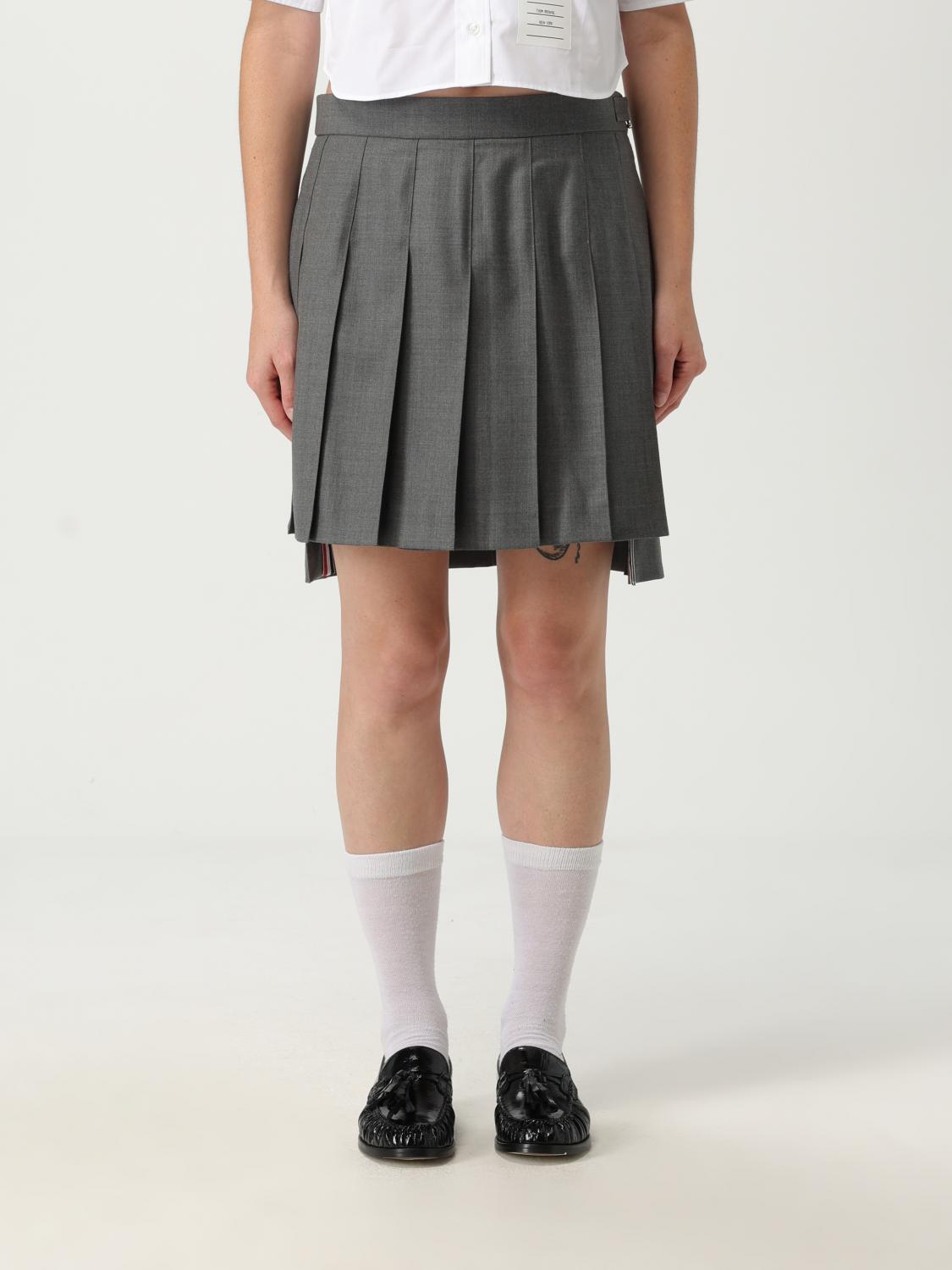 スカート THOM BROWNE Woman Skirt Grey FGC402V00626 025 Twill Midi Pleated Skirt | Thom Browne