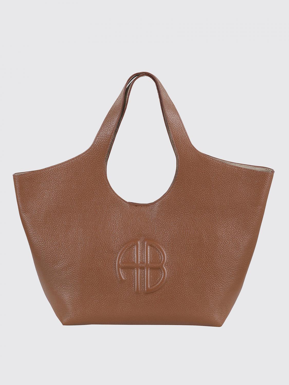 ANINE BING BORSA A SPALLA: Borsa a spalla in pelle martellata Anine Bing, Bruciato - Img 1