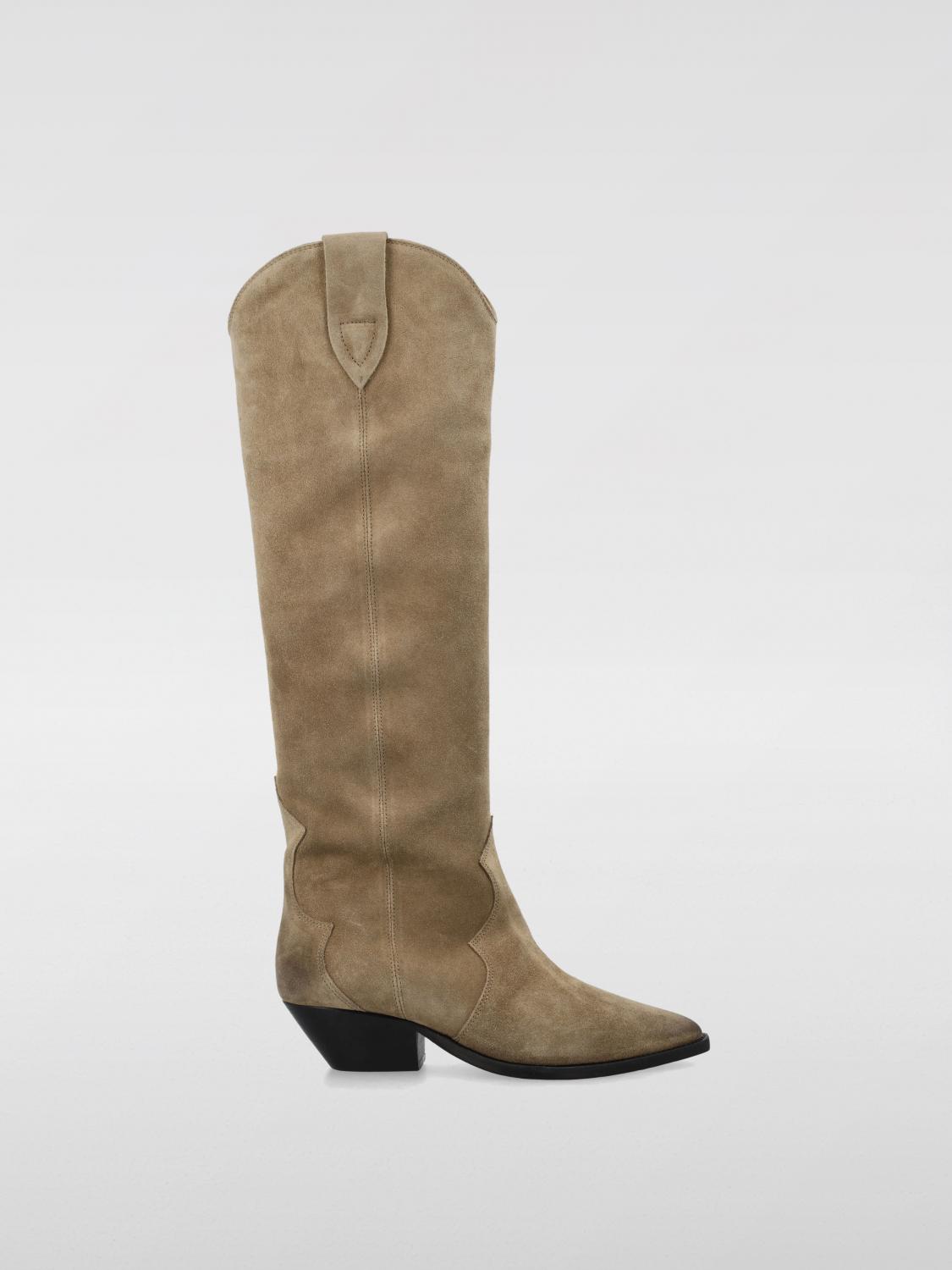 ISABEL MARANT STIVALI: Stivale Denvee Isabel Marant in camoscio , Beige - Img 1