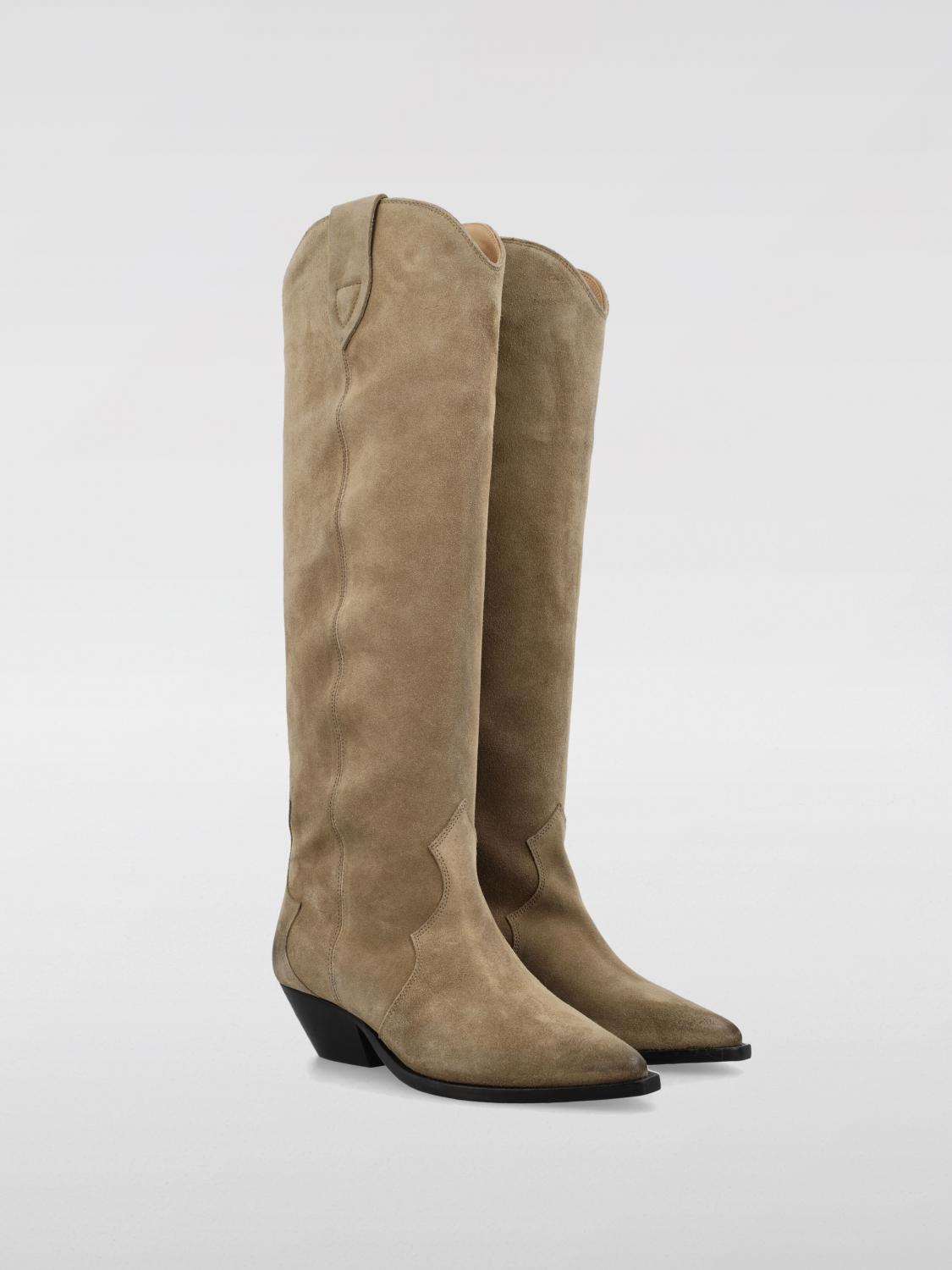 ISABEL MARANT STIVALI: Stivale Denvee Isabel Marant in camoscio , Beige - Img 2