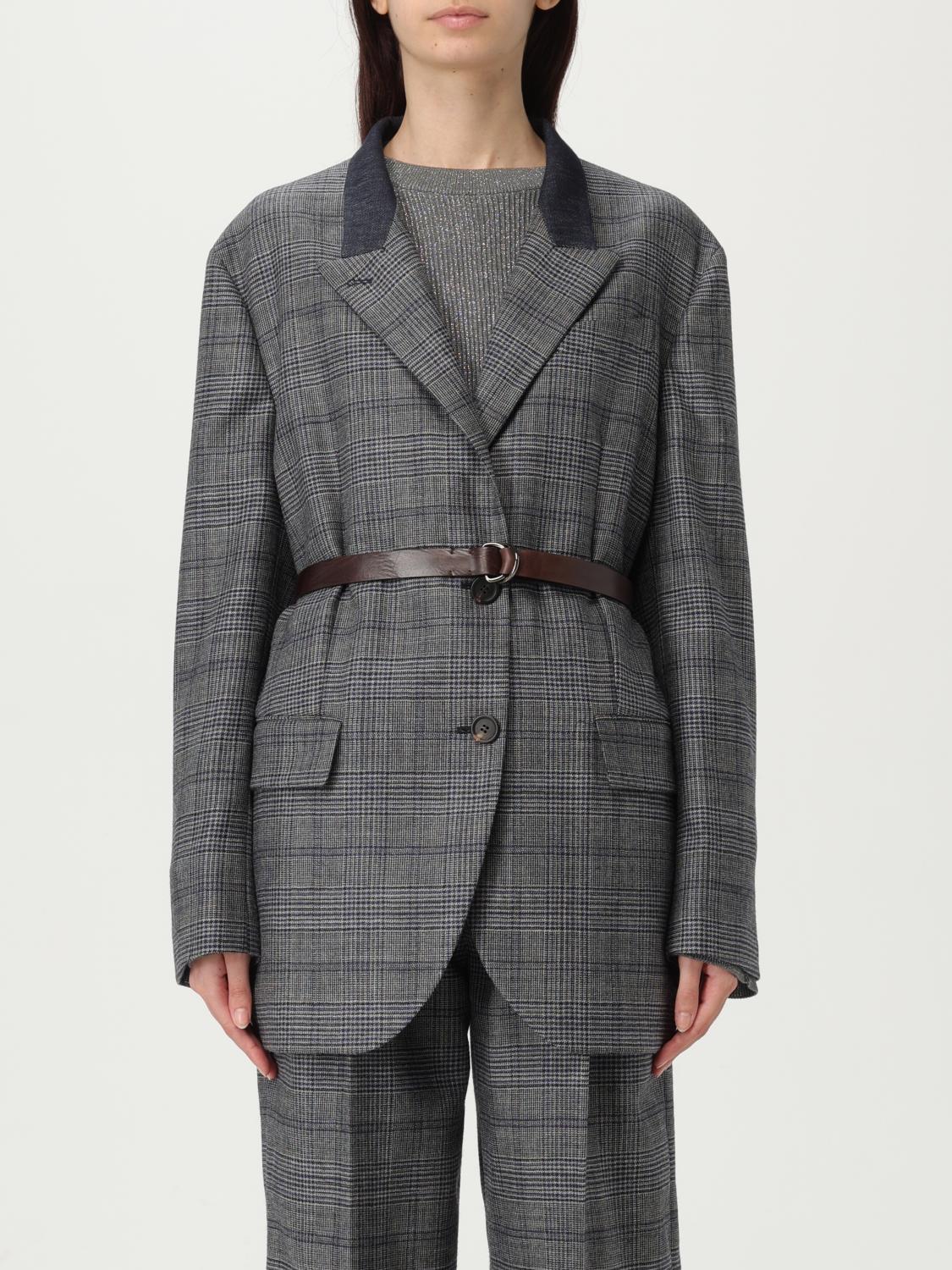 アウターその他 BRUNELLO CUCINELLI Woman Blazer Blue MG5227391 C4227 $5995 Brunello Cucinelli Women Blue Double Breasted Suit