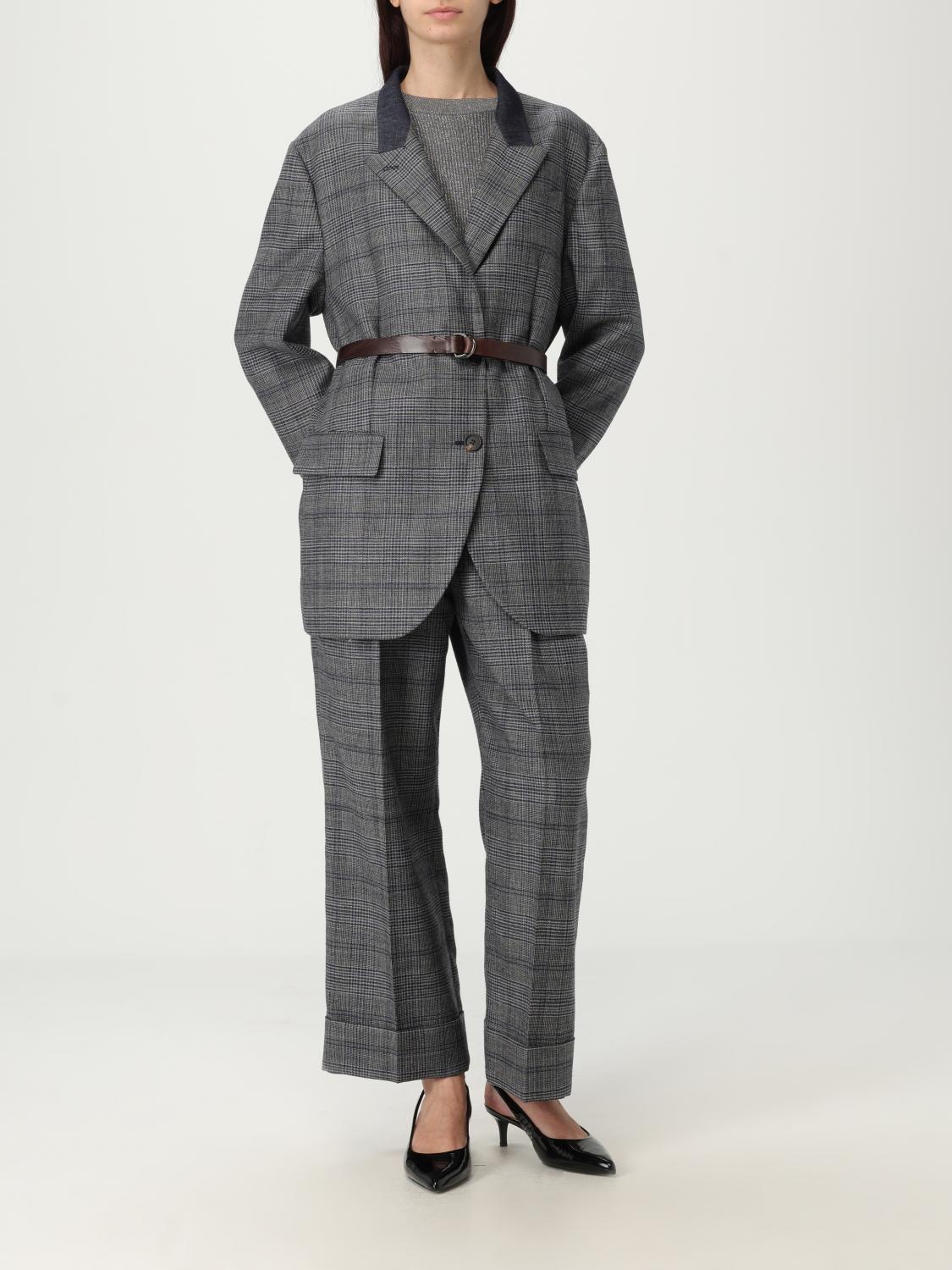 アウターその他 BRUNELLO CUCINELLI Woman Blazer Blue MG5227391 C4227 $5995 Brunello Cucinelli Women Blue Double Breasted Suit