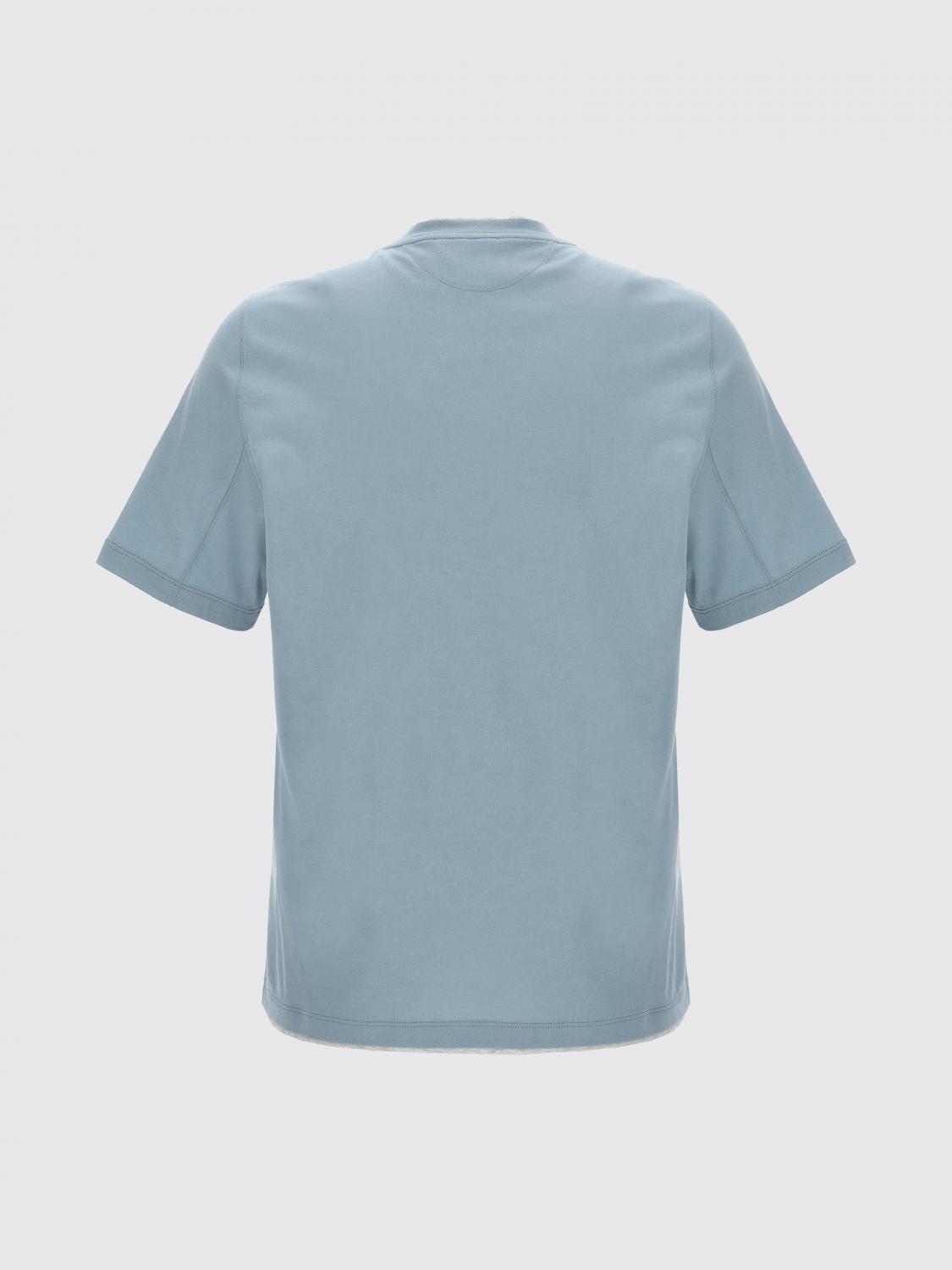 BRUNELLO CUCINELLI T-SHIRT: T-shirt herren Brunello Cucinelli, Blau - Img 2