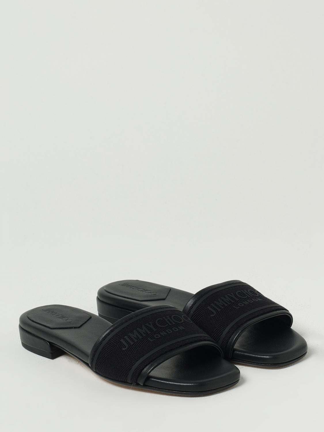 シューズ・サンダルその他 JIMMY CHOO Woman Flat sandals Black JOAFLATFQY BLACK JIMMY CHOO: Flat sandals woman - Black | Jimmy Choo flat