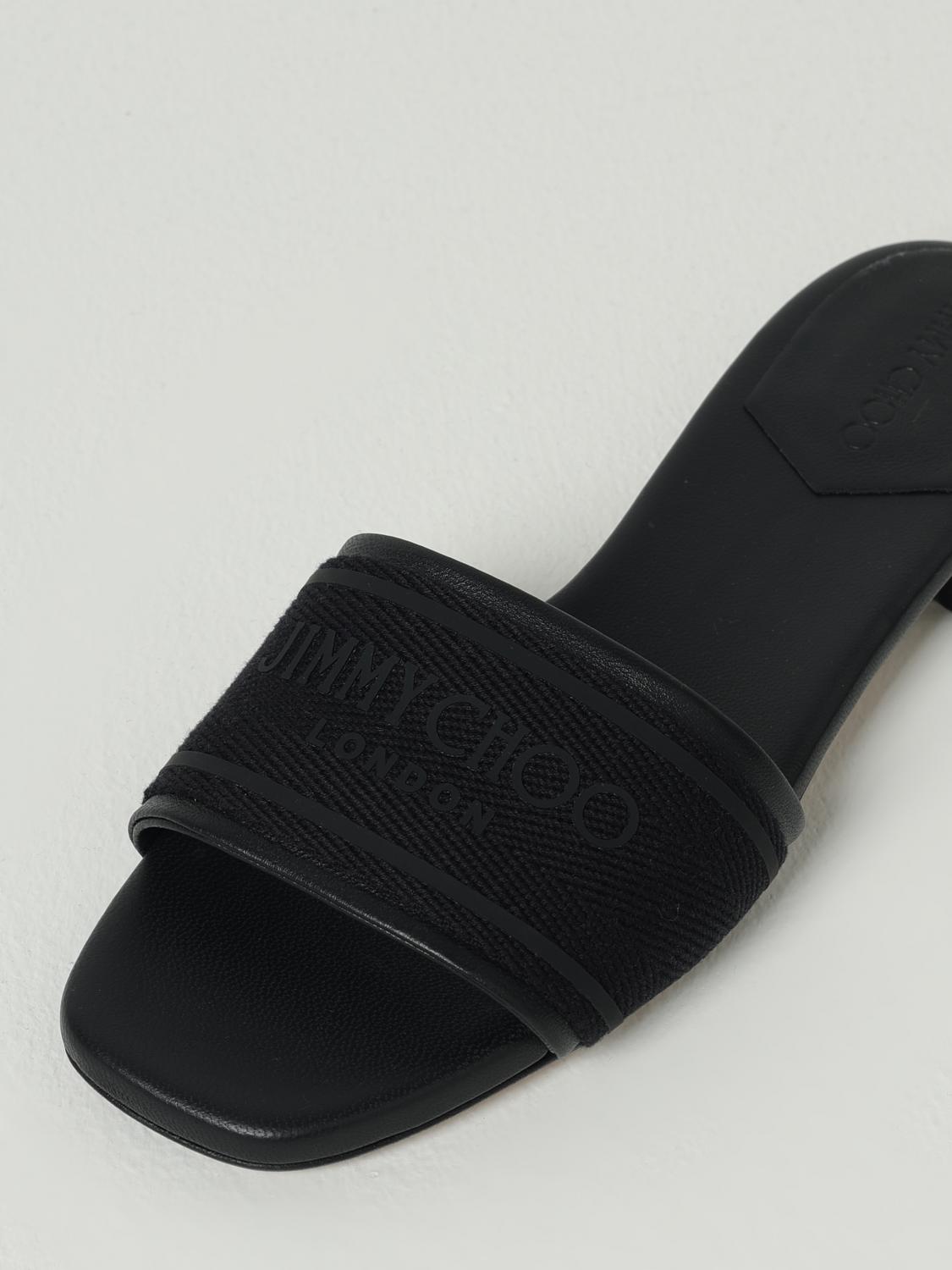 シューズ・サンダルその他 JIMMY CHOO Woman Flat sandals Black JOAFLATFQY BLACK JIMMY CHOO: Flat sandals woman - Black | Jimmy Choo flat