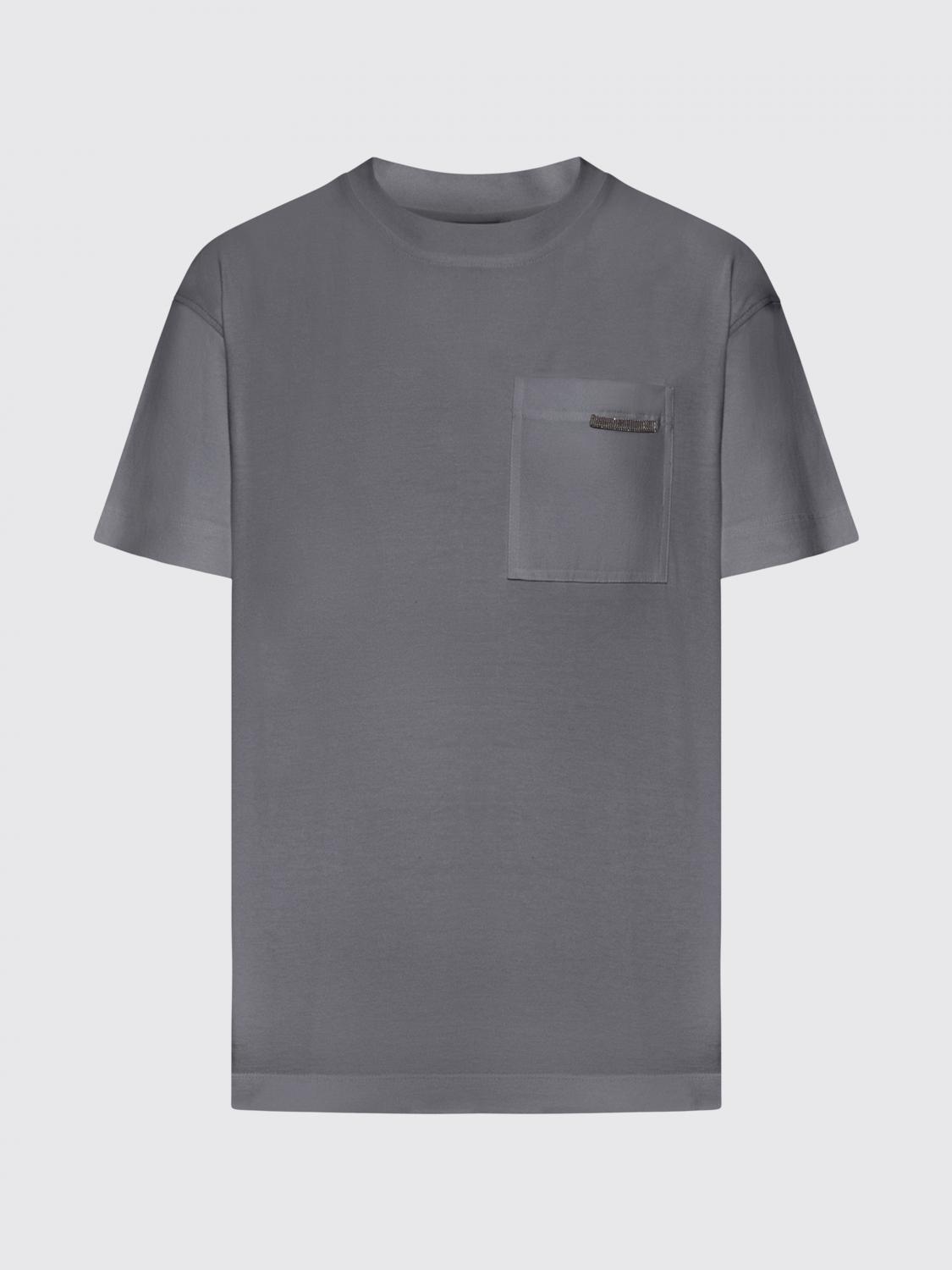 BRUNELLO CUCINELLI T-SHIRT: T-shirt damen Brunello Cucinelli, Grau 1 - Img 1