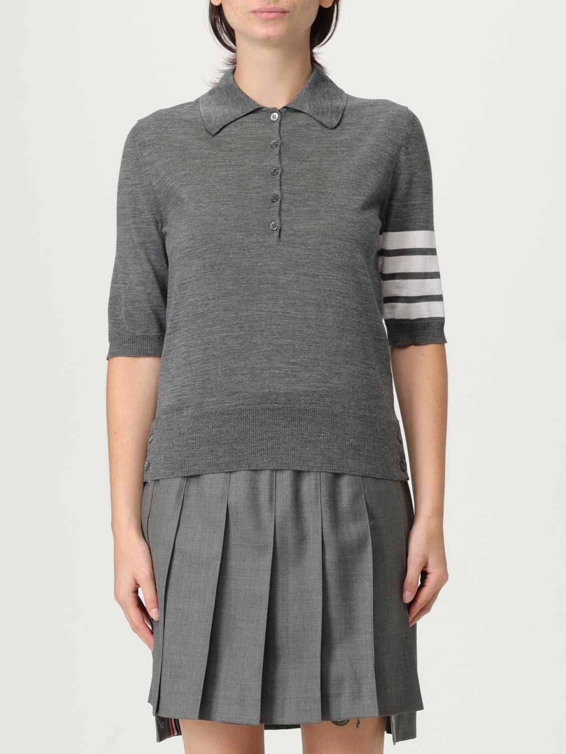 Tシャツ・カットソー THOM BROWNE Woman Polo Shirt Grey FKP053A035 035 THOM BROWNE: Polo shirt woman - Grey | Thom Browne polo