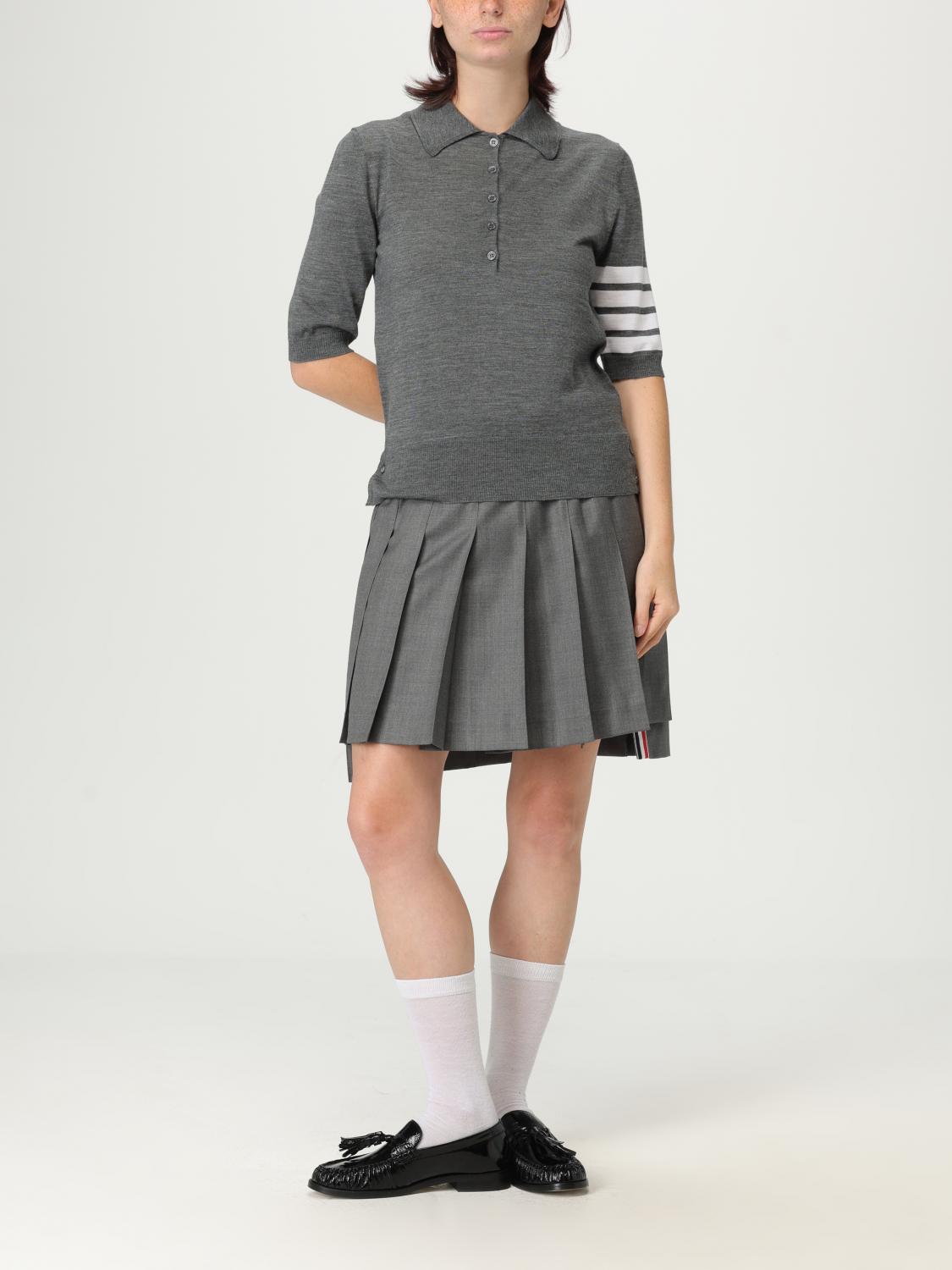 Tシャツ・カットソー THOM BROWNE Woman Polo Shirt Grey FKP053A035 035 THOM BROWNE: Polo shirt woman - Grey | Thom Browne polo