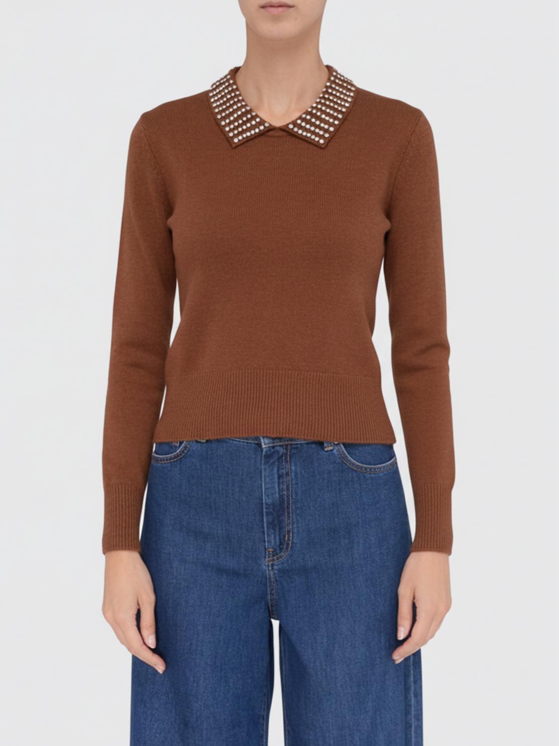 PINKO POLO: Jersey mujer Pinko, Marrón - Img 1