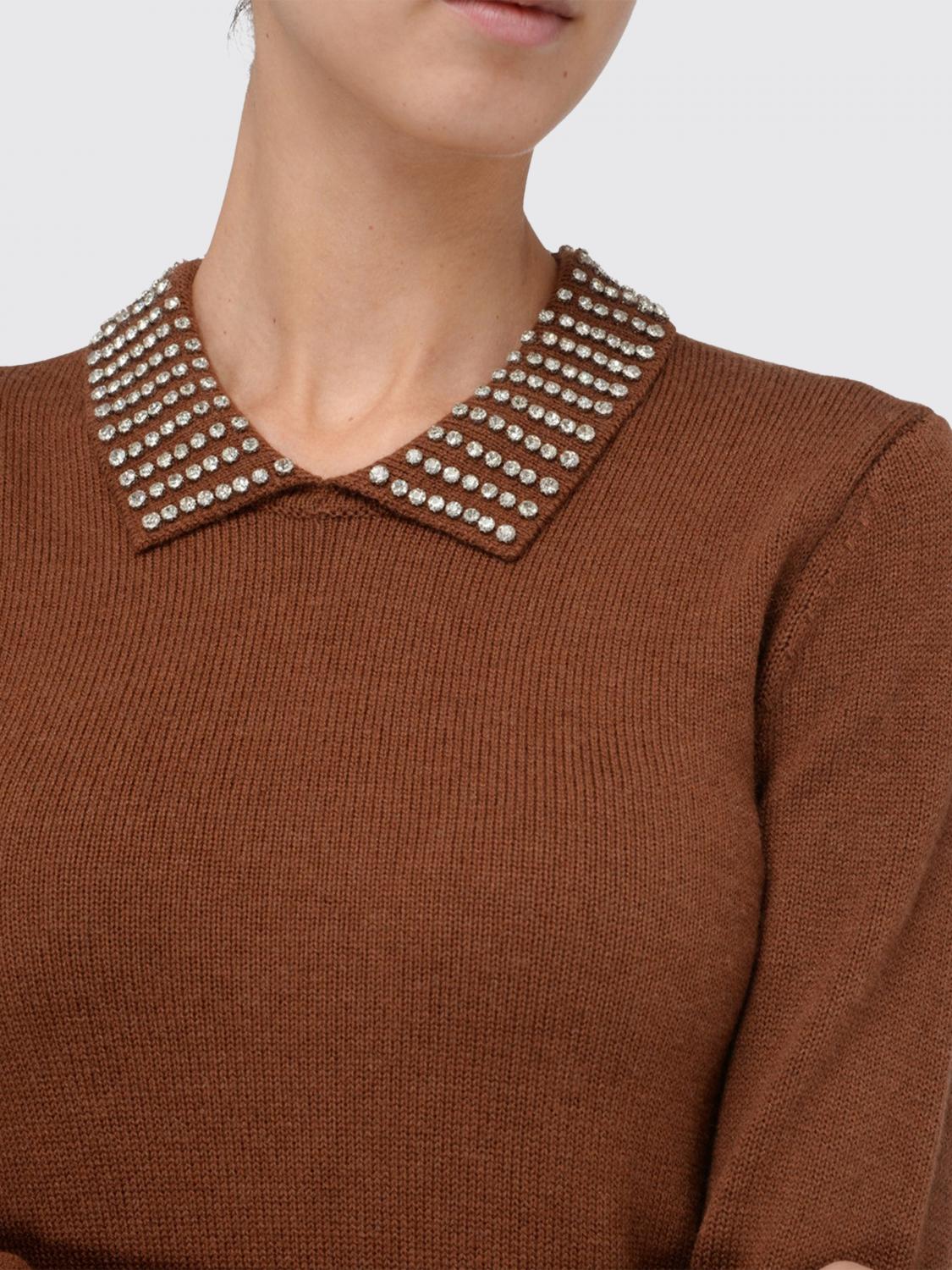 PINKO POLO: Jersey mujer Pinko, Marrón - Img 4